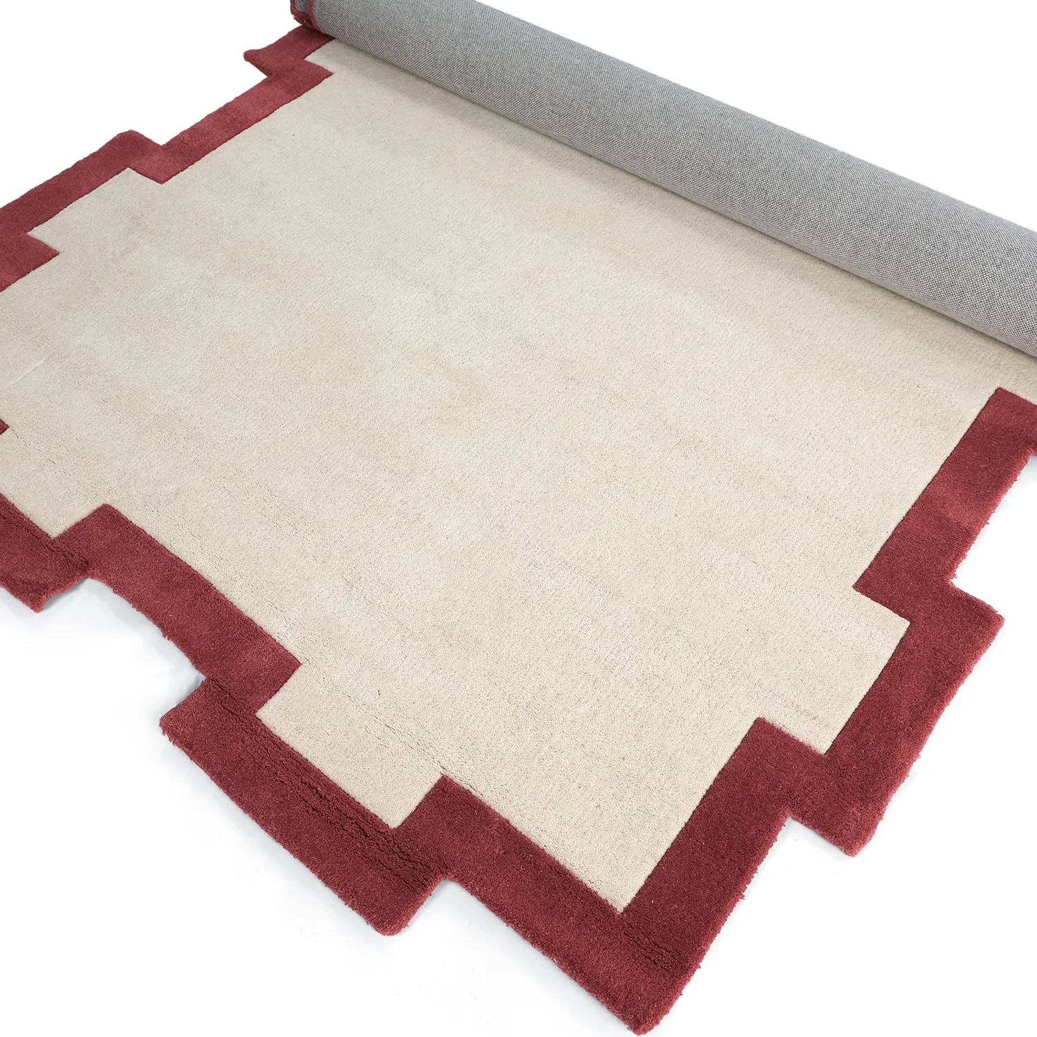Vlnený koberec - Agra Hand Tufted Wool Premium (krémová/červená)