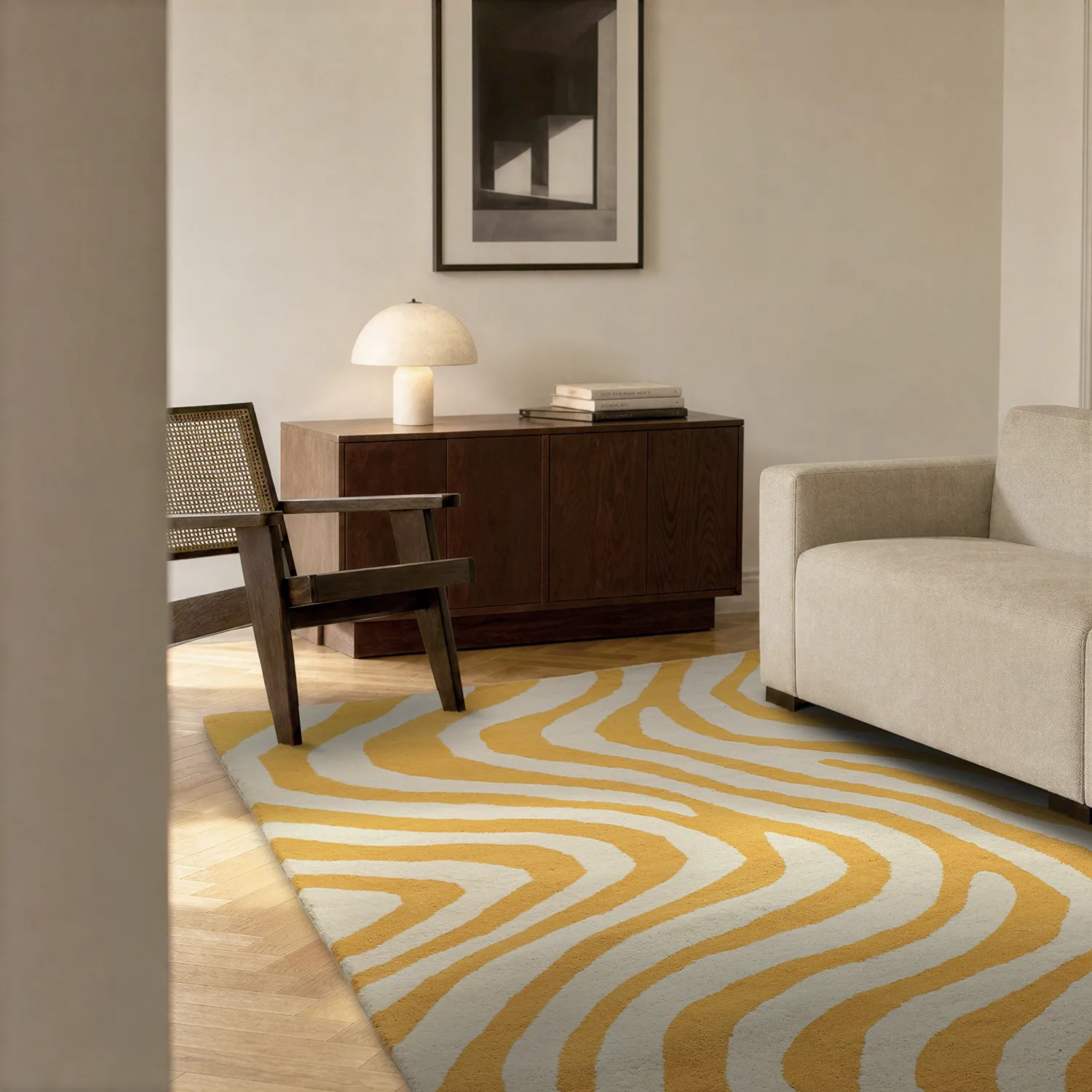 Vlnený koberec - Aiz Hand Tufted Wool Premium (žltá)