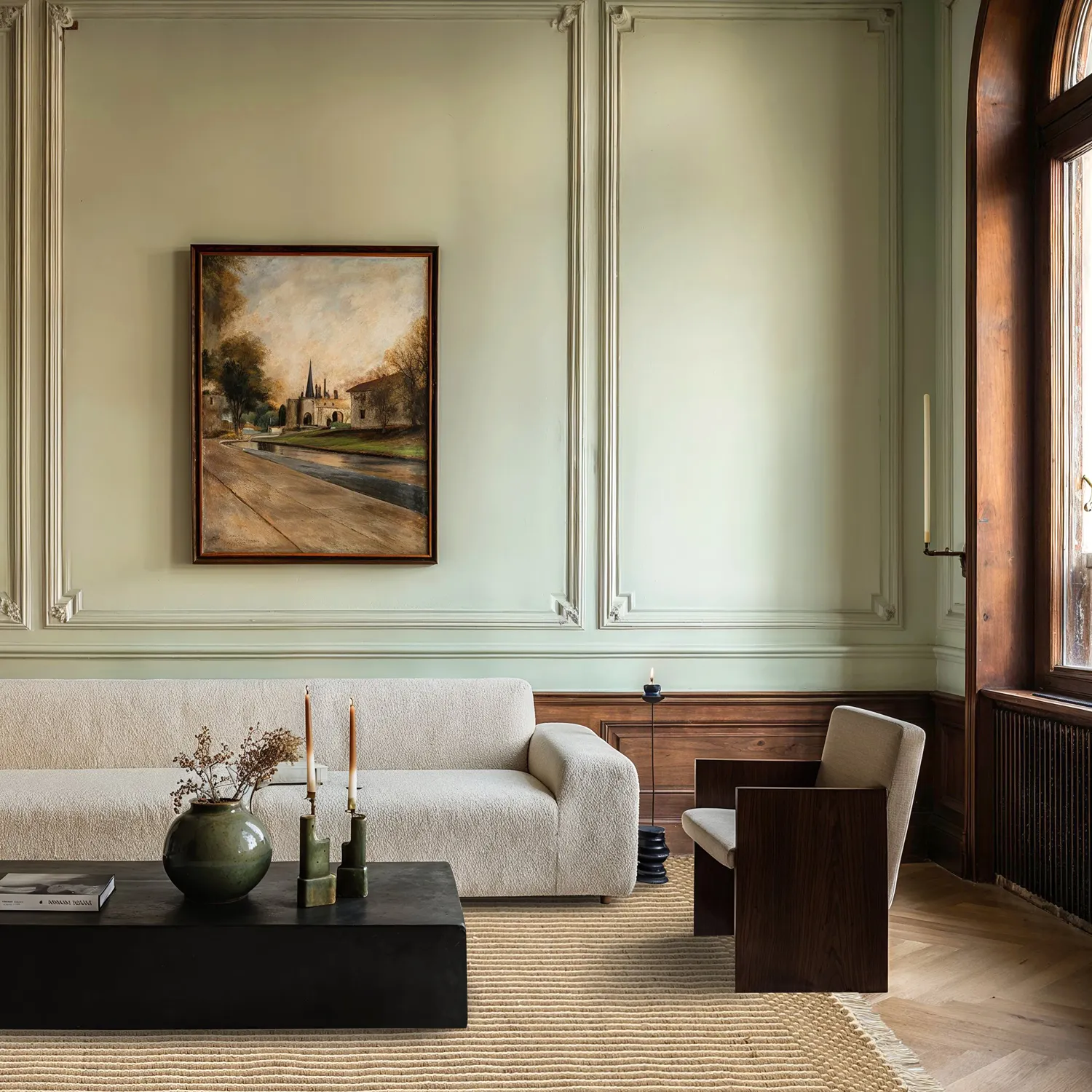 Vlnený koberec - Arbil (béžová/biela)