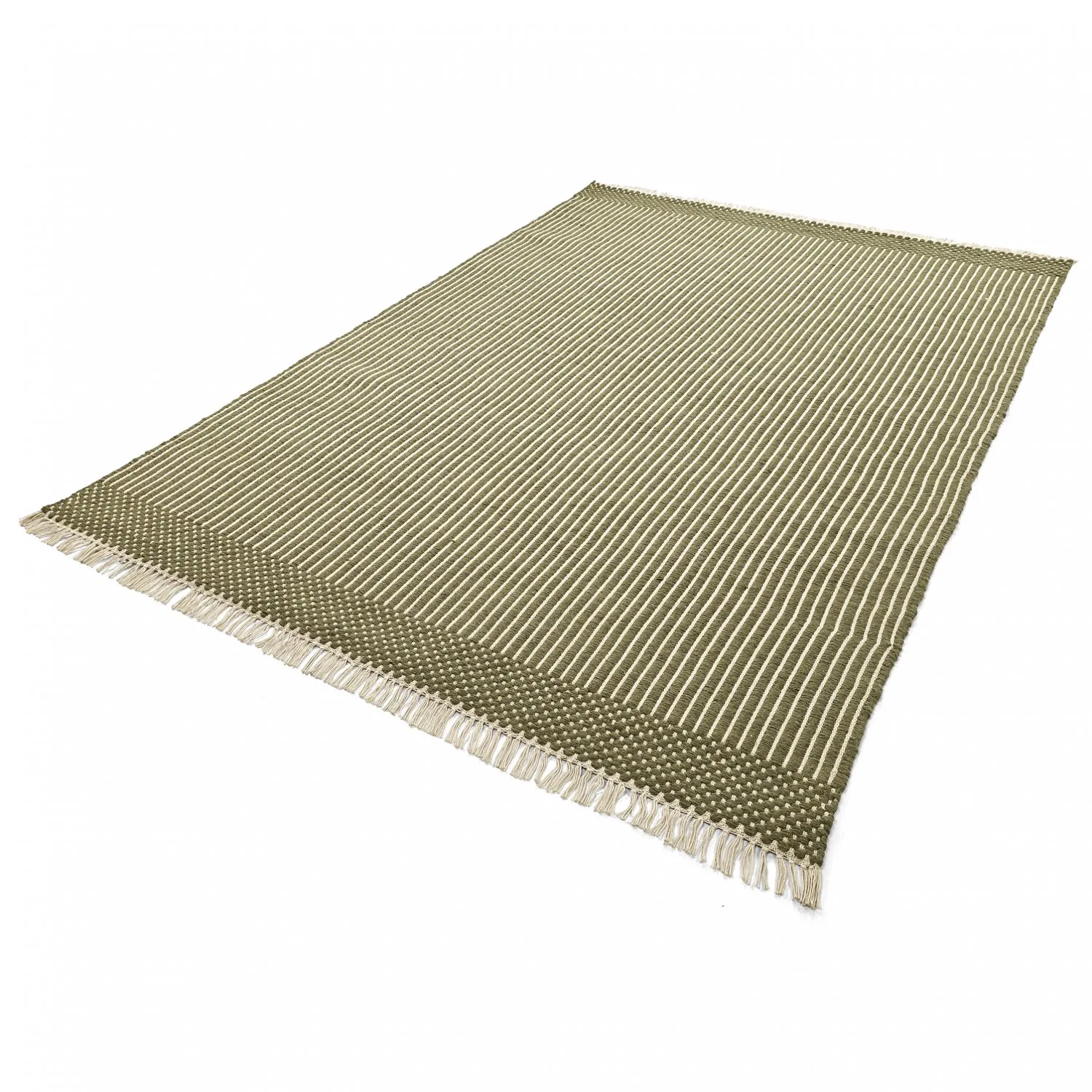 Vlnený koberec - Arbil (zelená/biela)