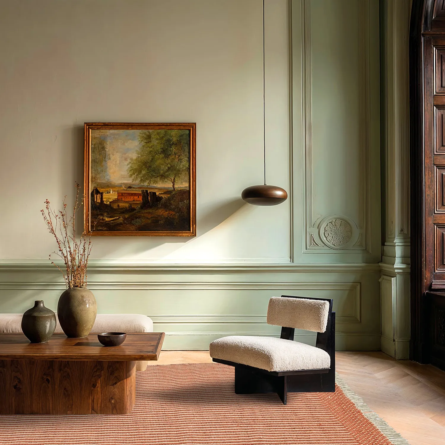 Vlnený koberec - Arbil (terracota/biela)