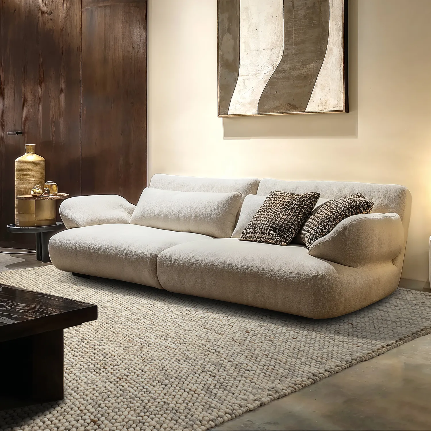 Vlnený koberec - Avafors Wool Bubble (šedý/bežový)