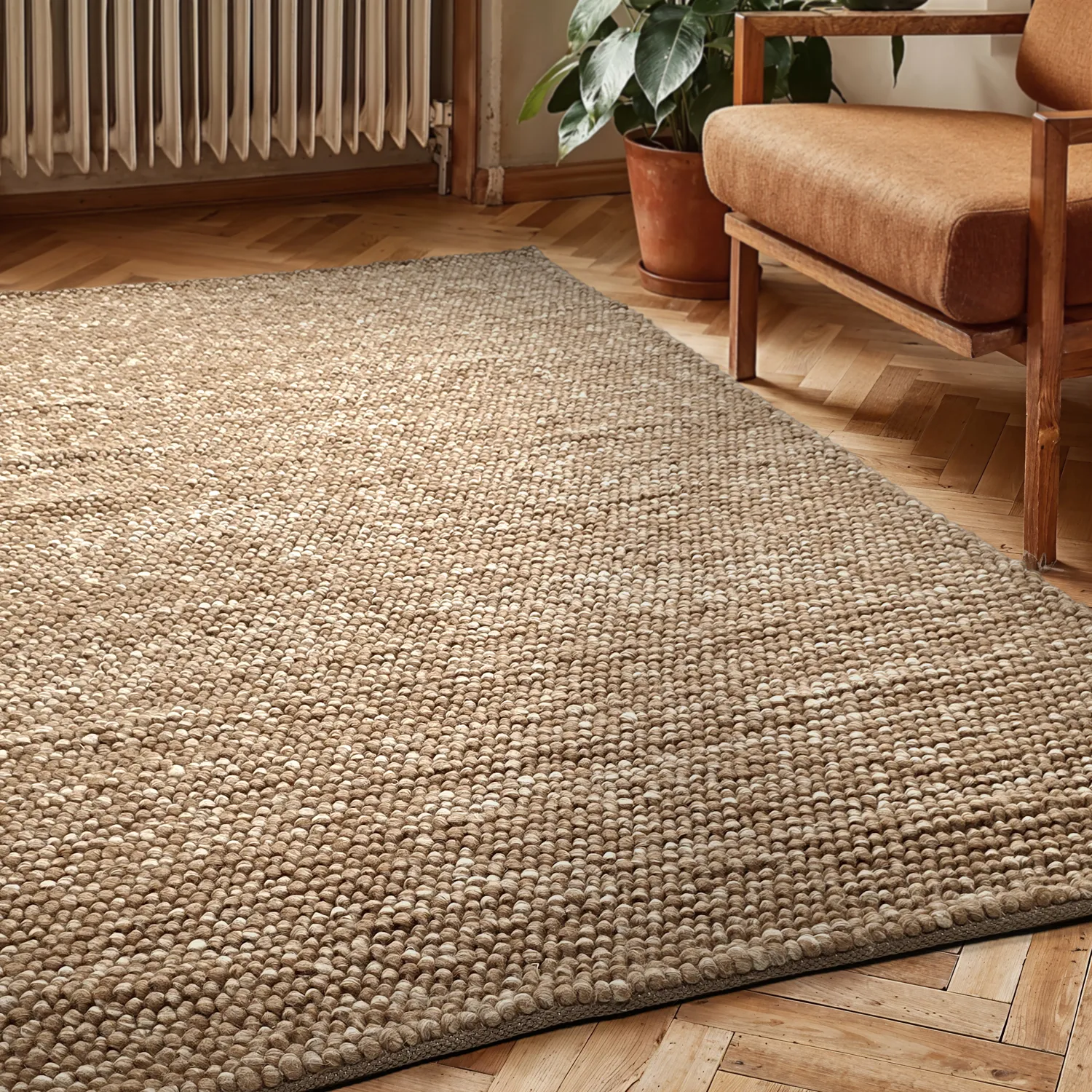 Vlněný koberec - Avafors Wool Bubble (světle hnědý/bílý)