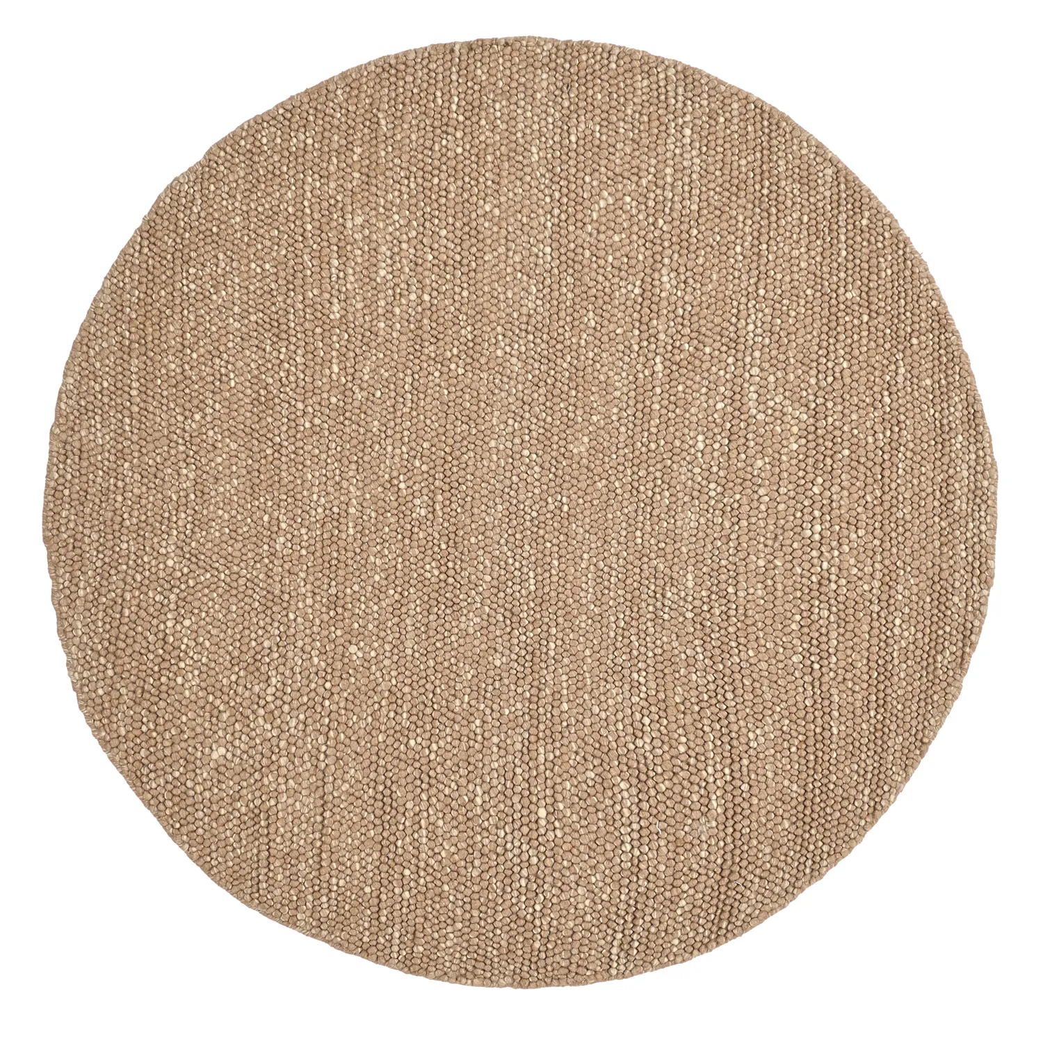 Kruhový koberec - Avafors Wool Bubble (svetlohnedá/biela)