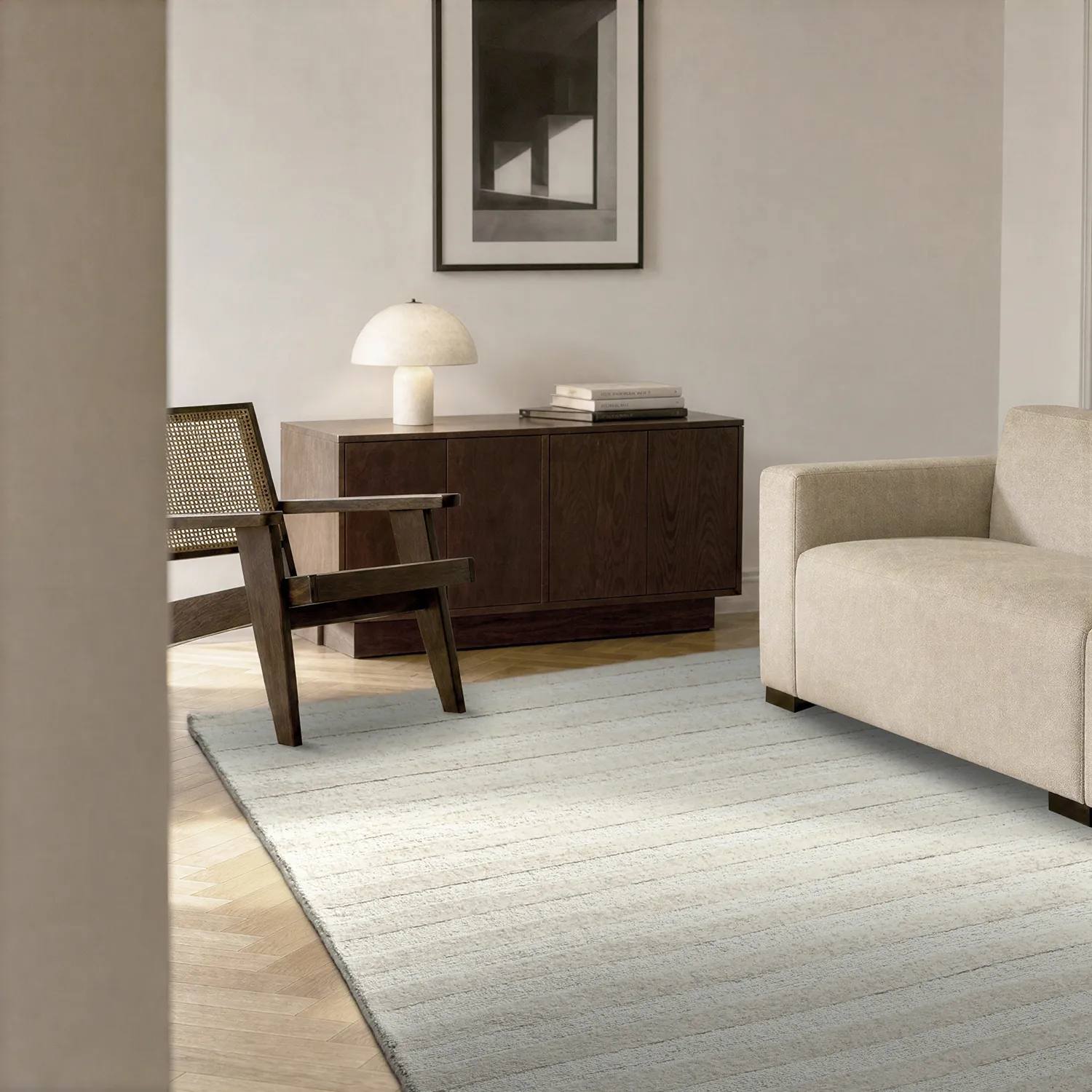 Vlnený koberec - Brenta Handloom Wool Premium (krém)
