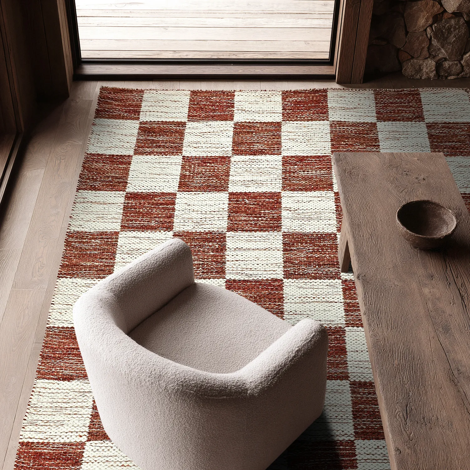 Ullmatta - Dundee (röd/vit)