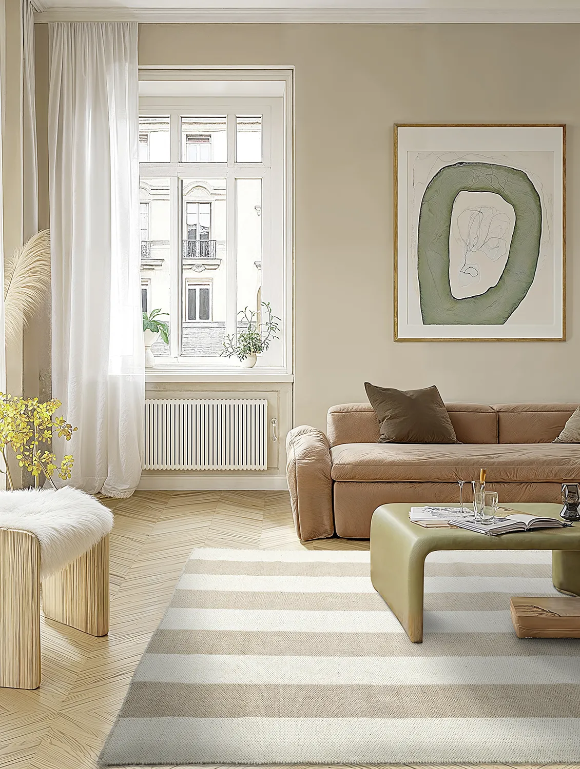 Vlnený koberec - Garine (off white/bežová)