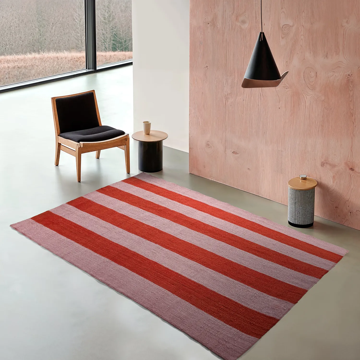 Vlnený koberec - Garine (ružový/červený)
