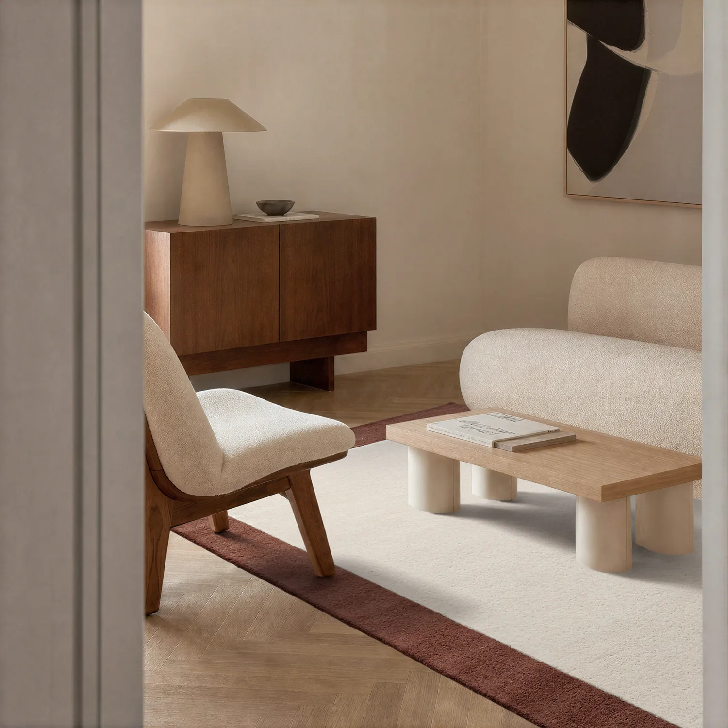 Vlnený koberec - Gaya Hand Tufted Wool Premium (krémová/hnedá)