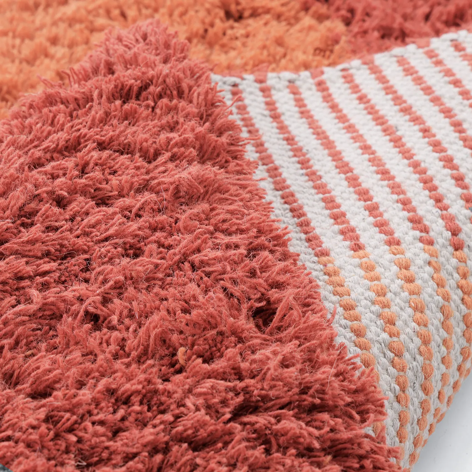 Ullmatta - Khenifra Handknot Wool Premium (orange/röd)