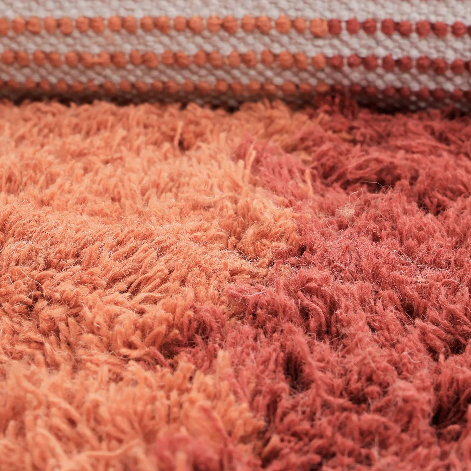 Ullmatta - Khenifra Handknot Wool Premium (orange/röd)