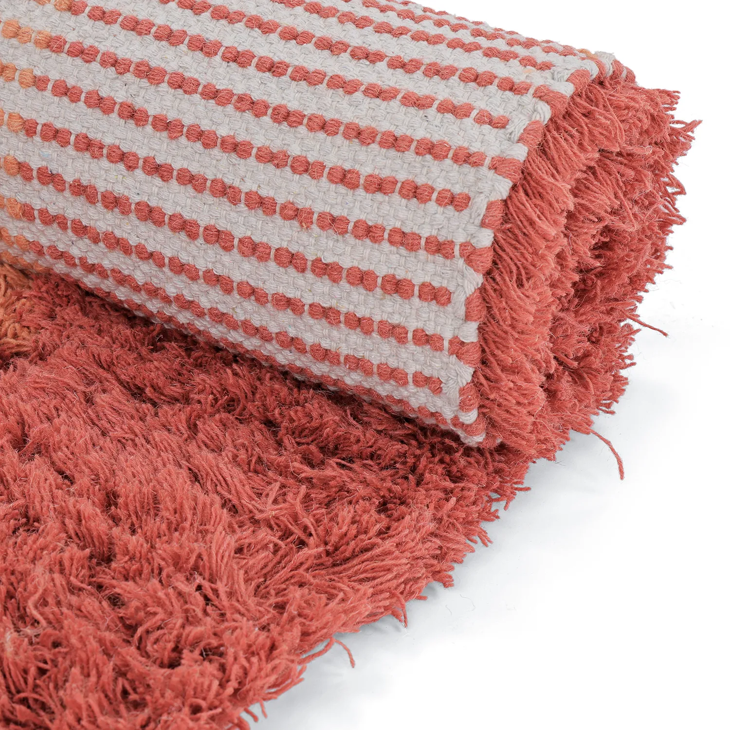 Ullmatta - Khenifra Handknot Wool Premium (orange/röd)