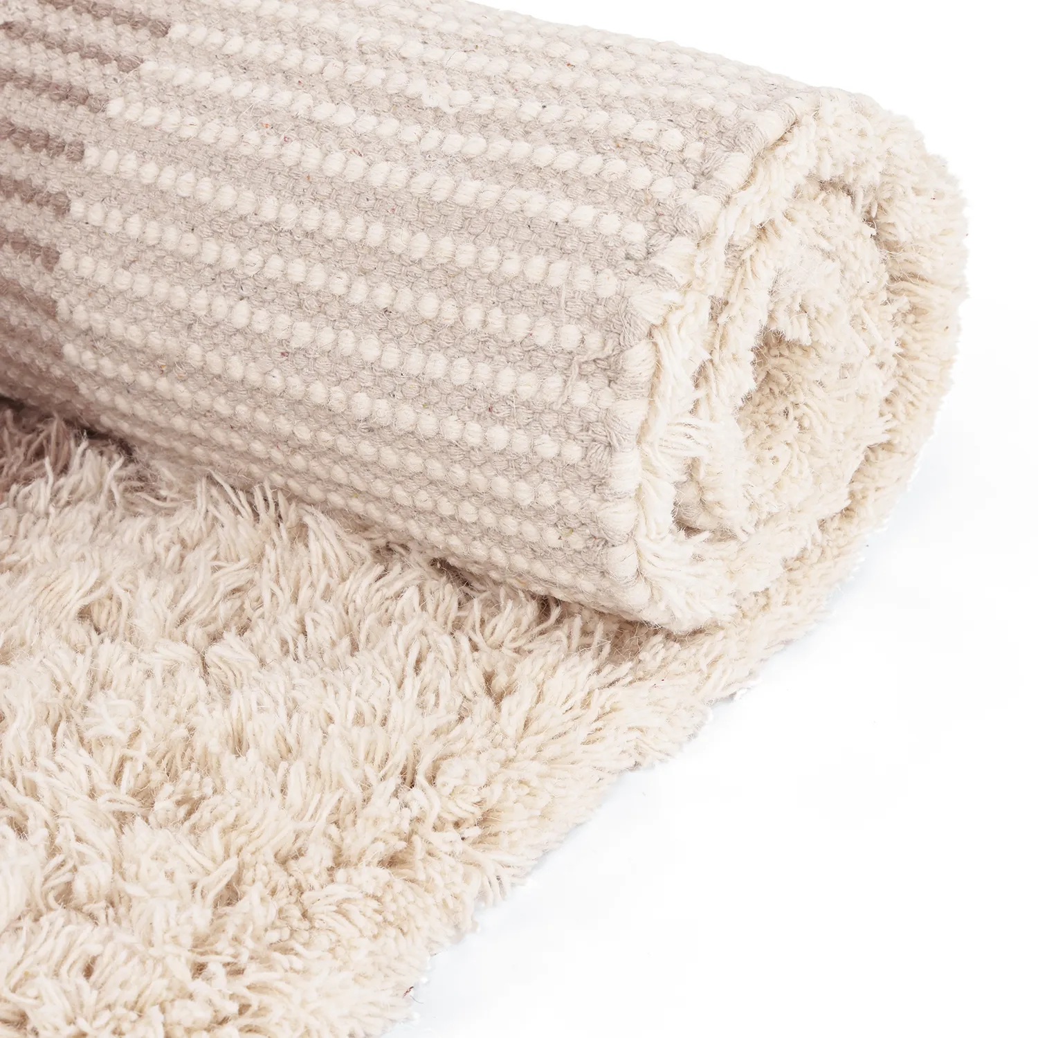 Ullmatta - Khenifra Handknot Wool Premium (taupe/creme)