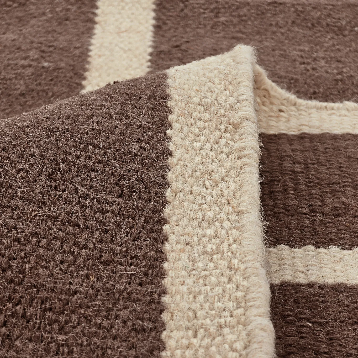 Vlnený koberec - Luton (prírodný/tmavý taupe)