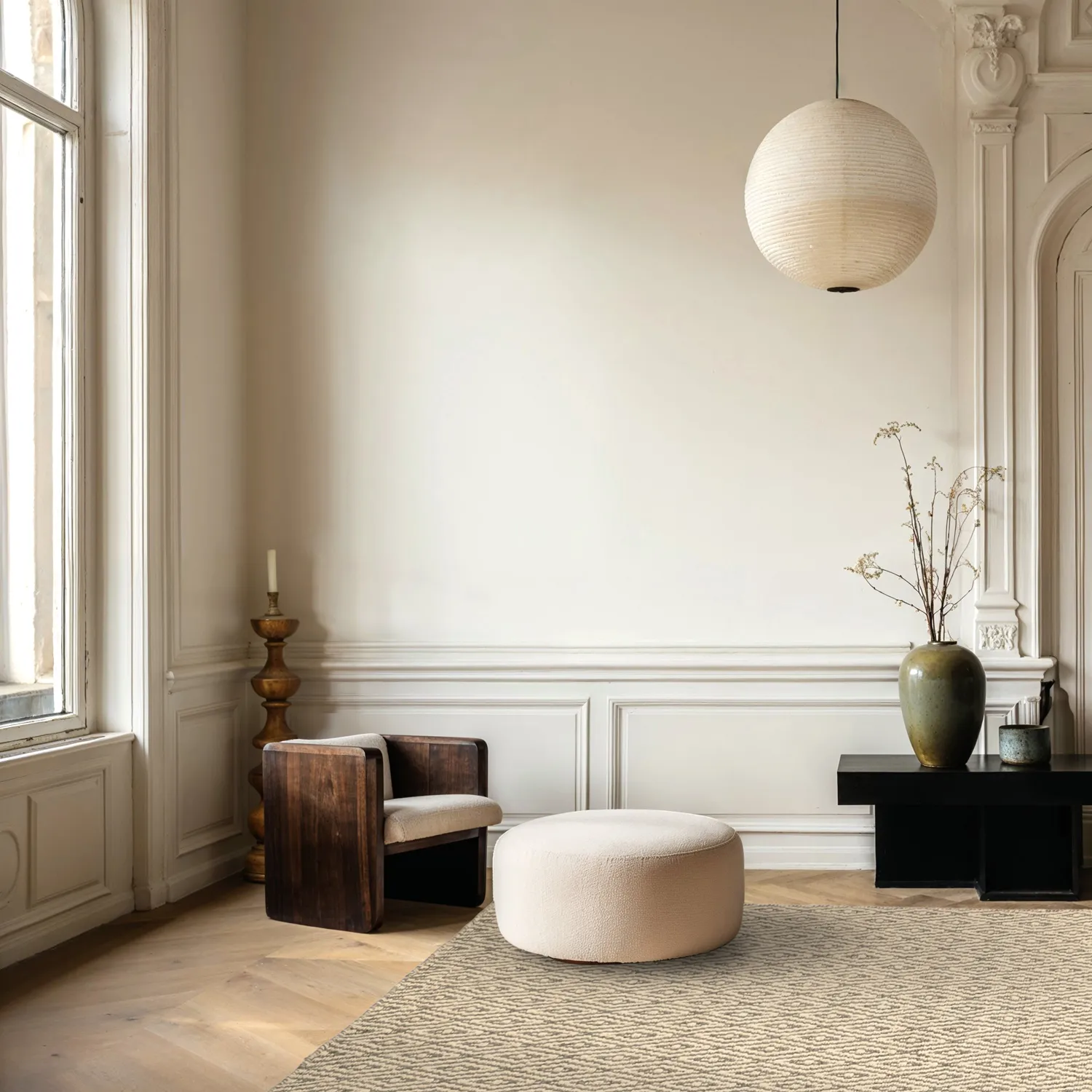 Vlnený koberec - Monastir (šedá/biela)