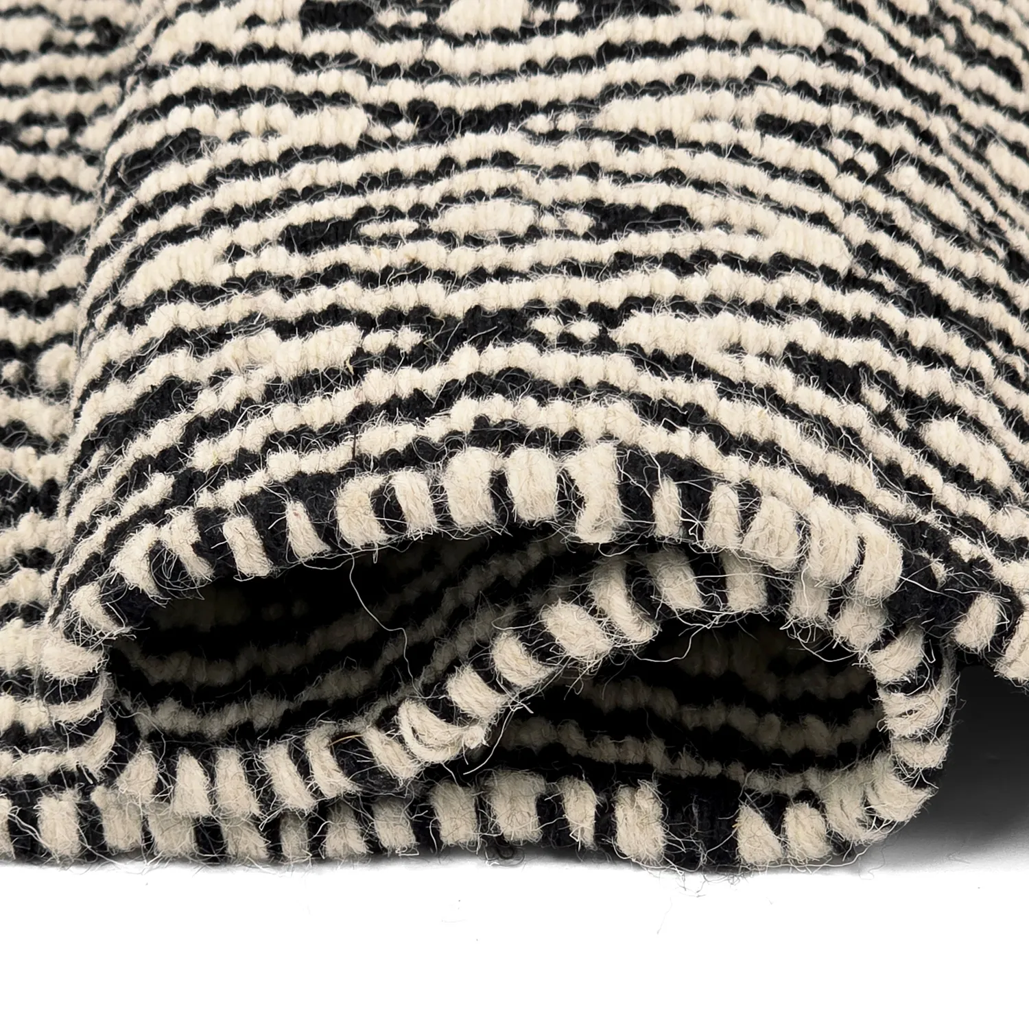 Vlnený koberec - Monastir (čierna/biela)