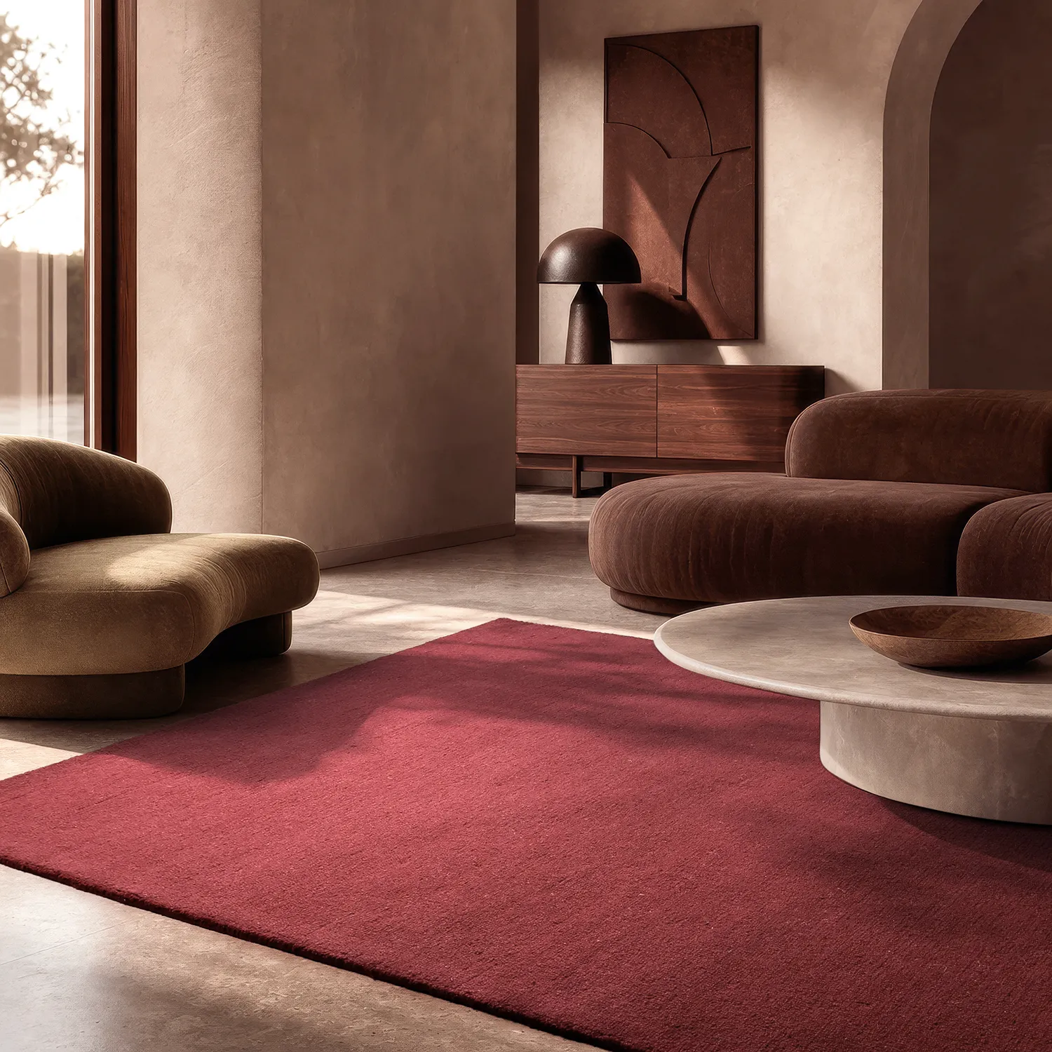 Vlnený koberec - Montmartre Loop Handtufted Wool (bordová)