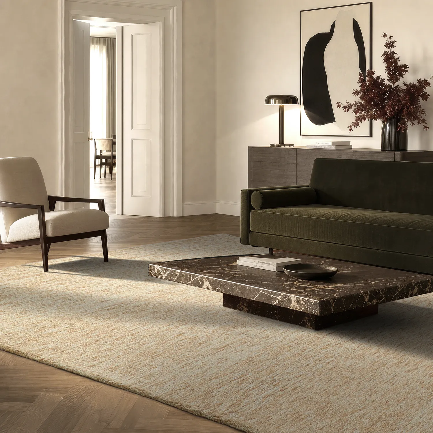 Vlnený koberec - Montmartre Loop Handtufted Wool (krémová/béžová)
