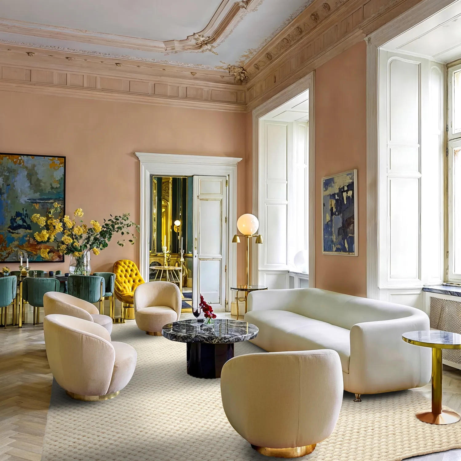 Vlnený koberec - Ovelia (béžový/biely)