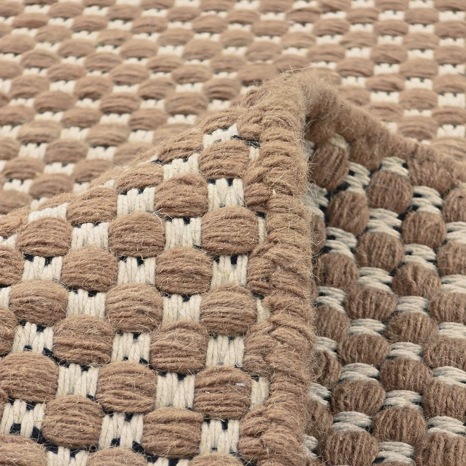 Vlnený koberec - Ovelia (hnedý/biely)