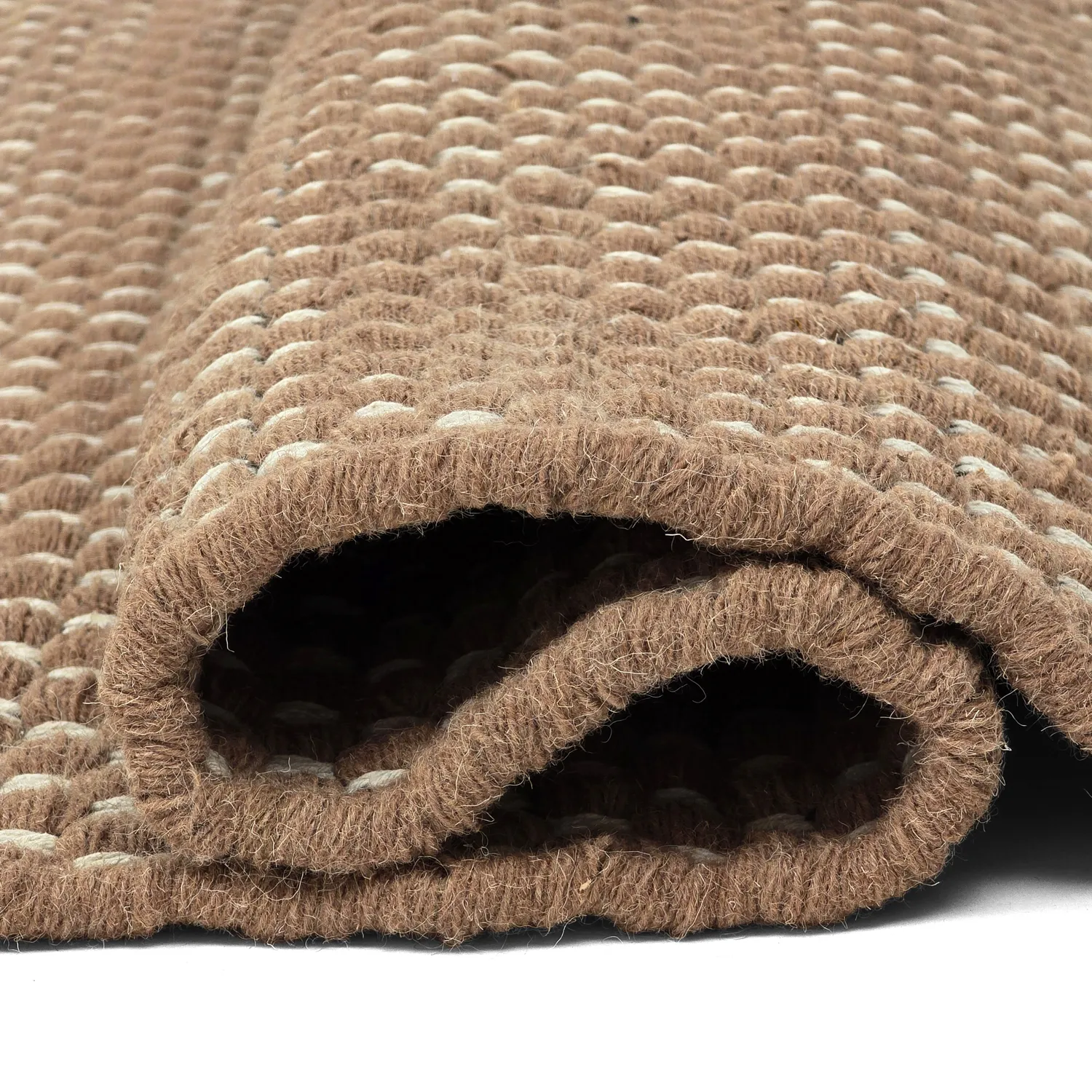 Vlnený koberec - Ovelia (hnedý/biely)