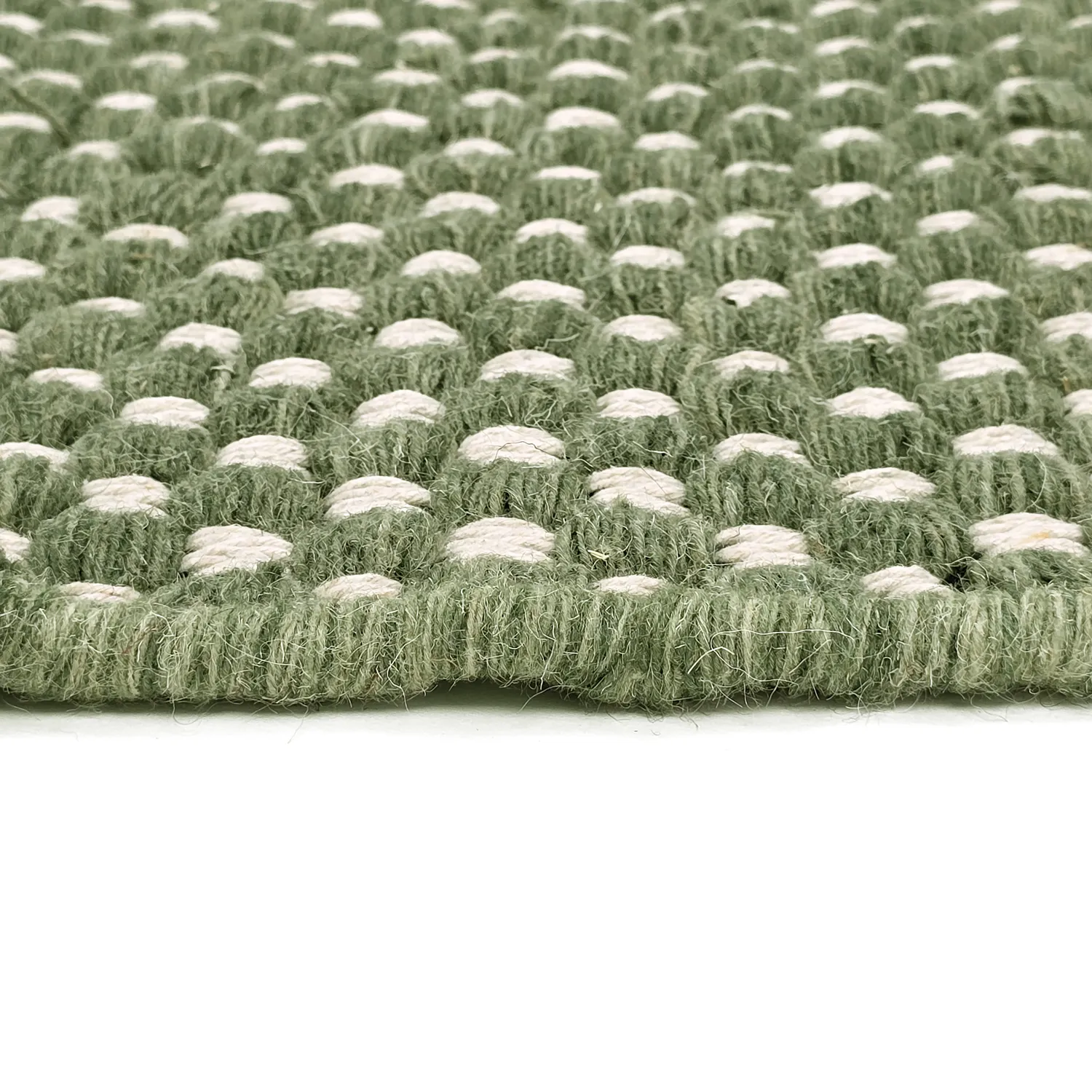 Vlnený koberec - Ovelia (zelený/biely)