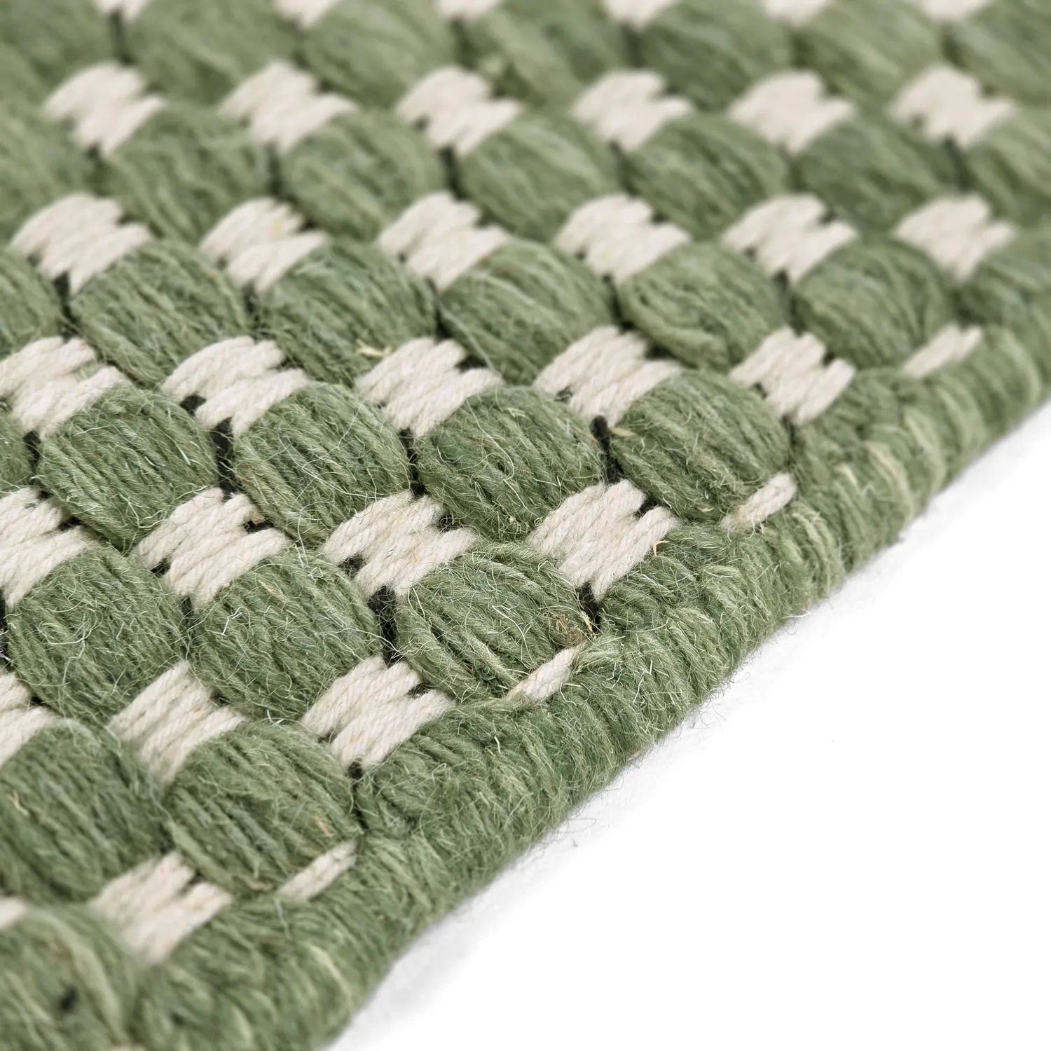 Vlnený koberec - Ovelia (zelený/biely)