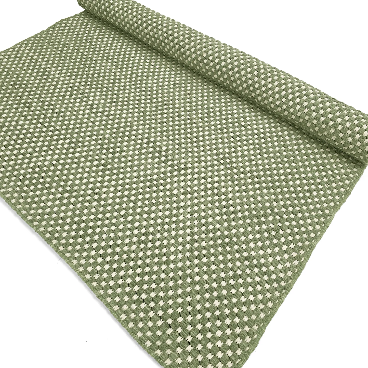 Vlnený koberec - Ovelia (zelený/biely)