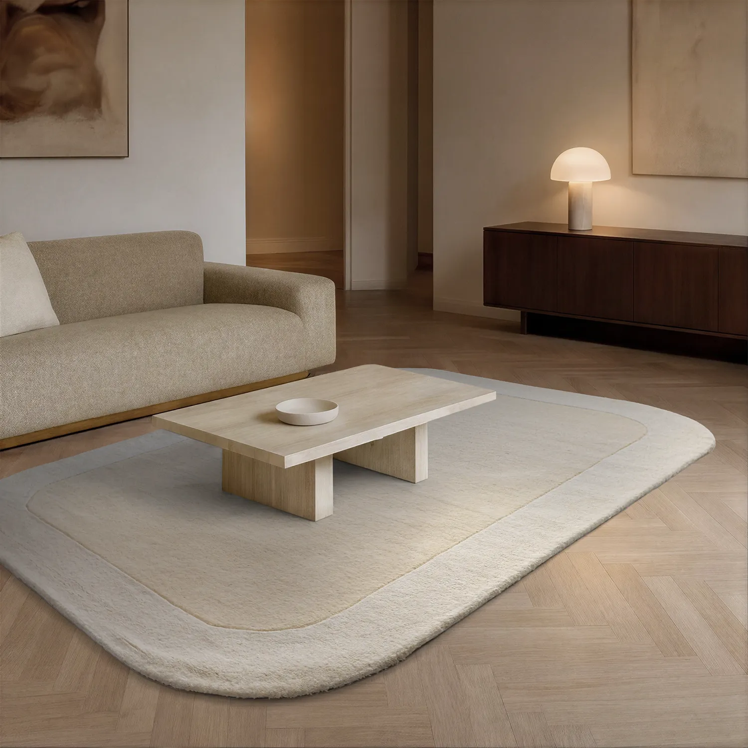 Vlnený koberec - Puri Hand Tufted Wool Premium (krémová/biela)