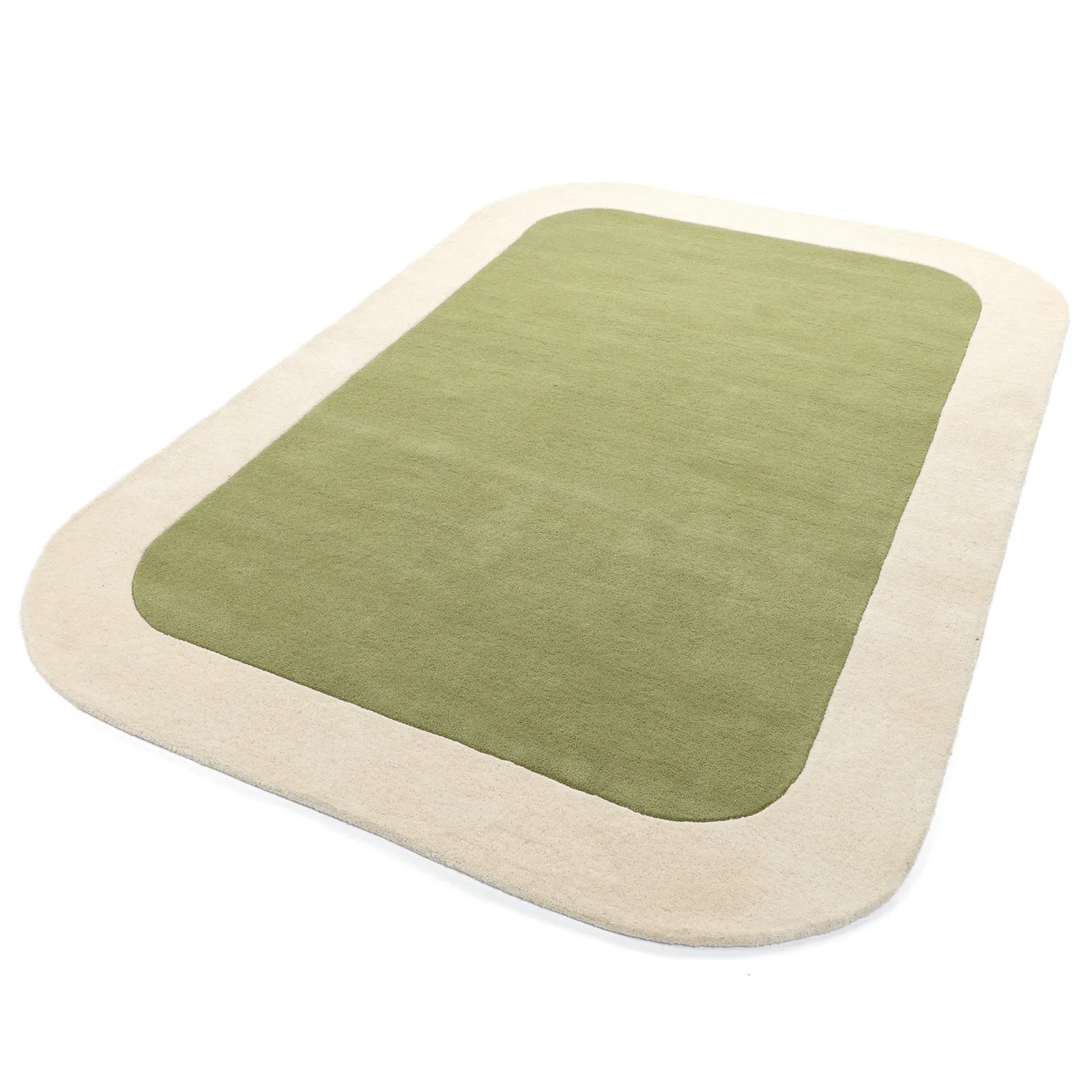 Vlnený koberec - Puri Hand Tufted Wool Premium (zelená/krémová)