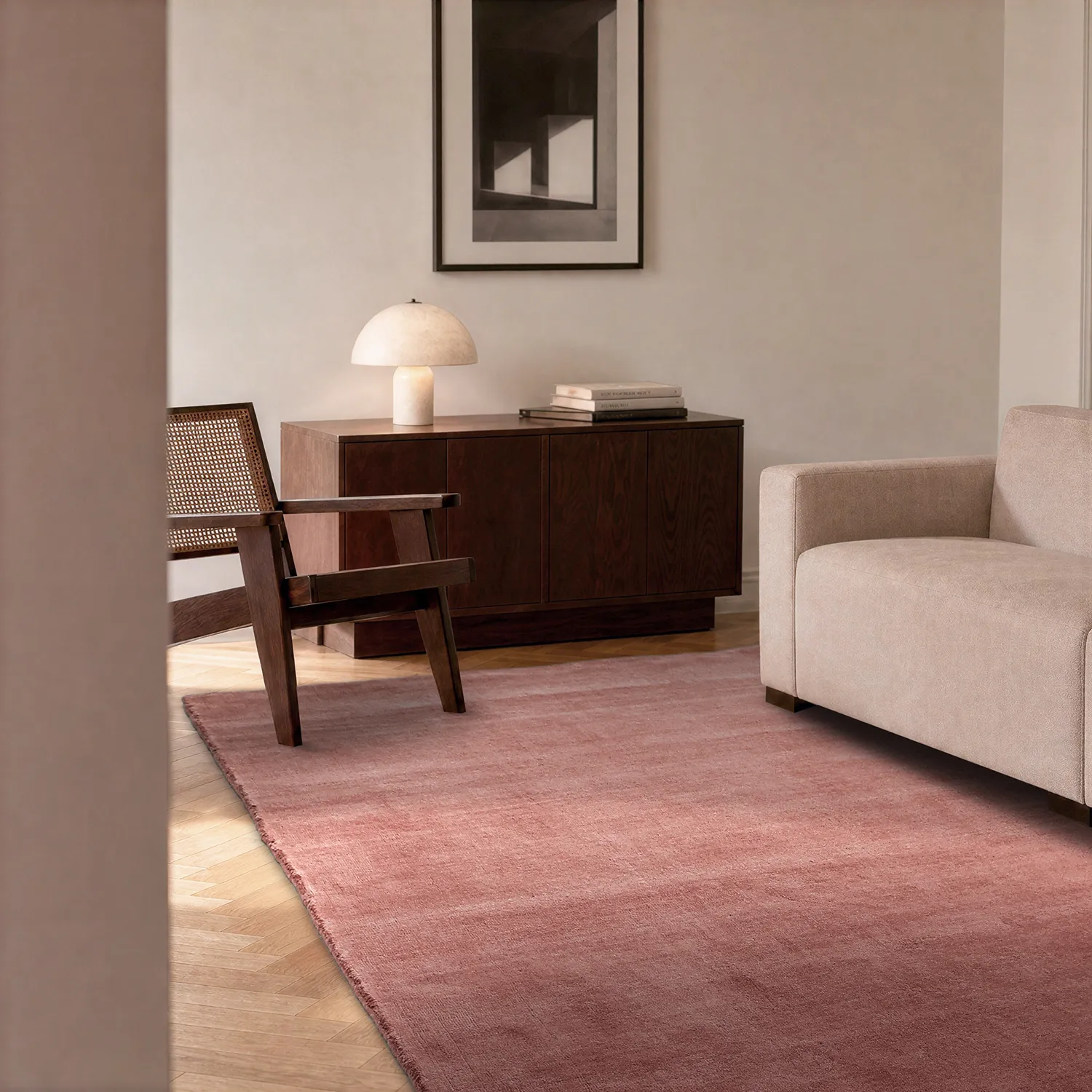 Vlnený koberec - Rozel Handloom Wool Premium (tlmená červená)
