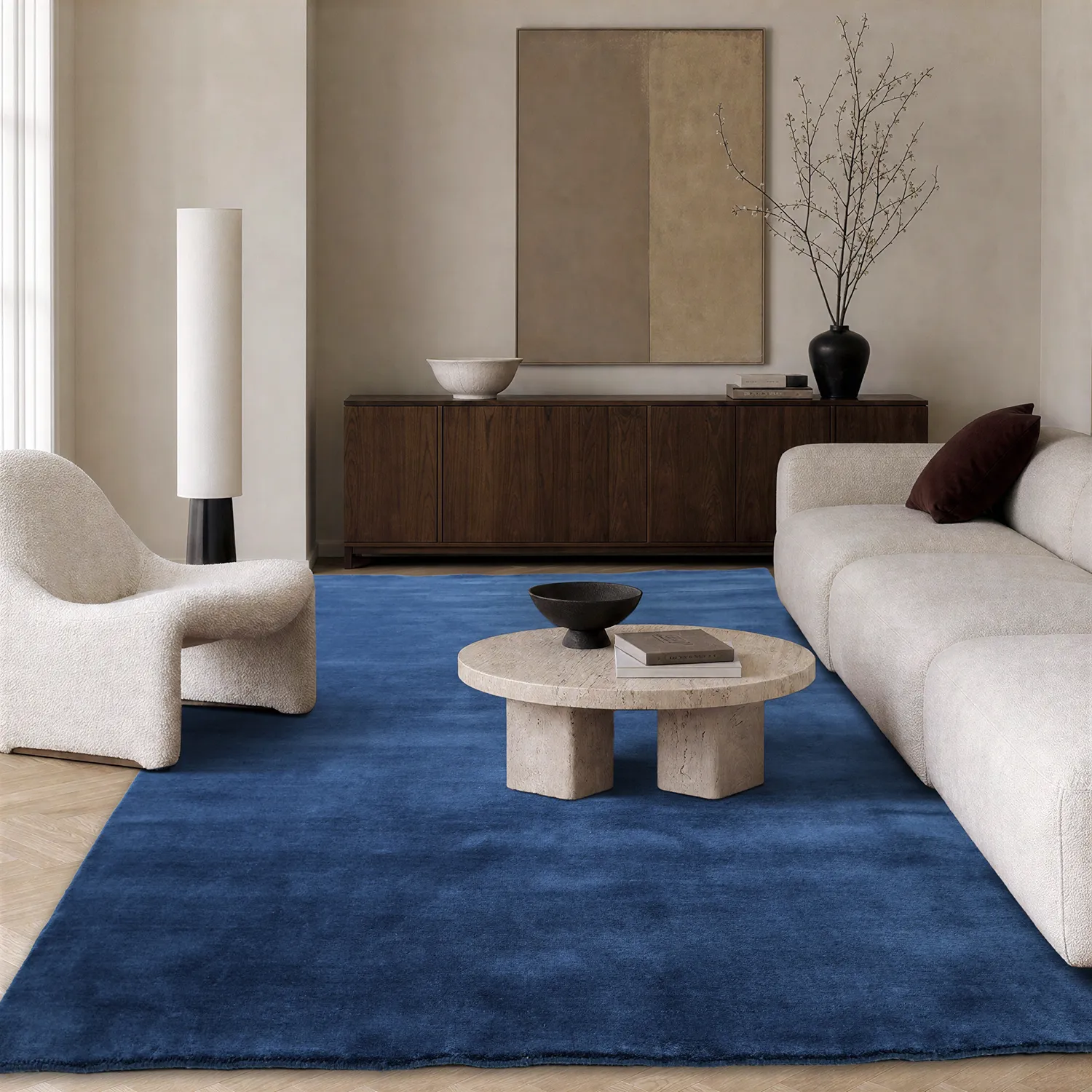 Vlnený koberec - Rozel Handloom Wool Premium (námorníctvo)