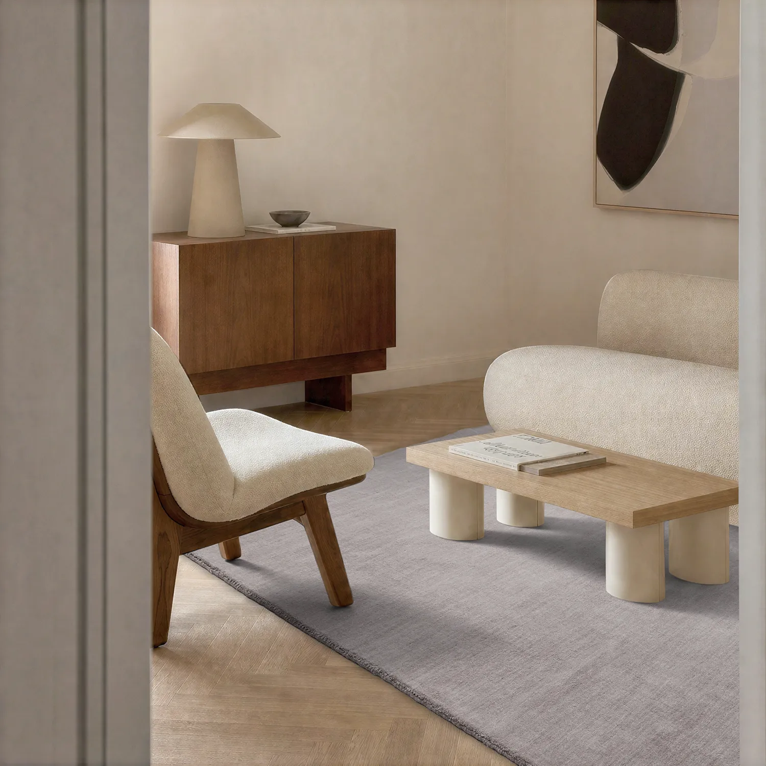 Vlnený koberec - Rozel Handloom Wool Premium (svetlá taupe)