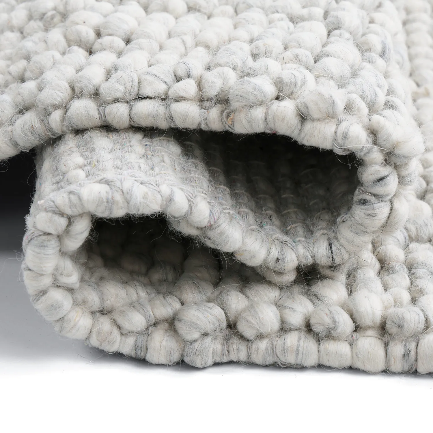 Ullmatta - Sala Irregular Wool Bubble (ljusgrå melerad)