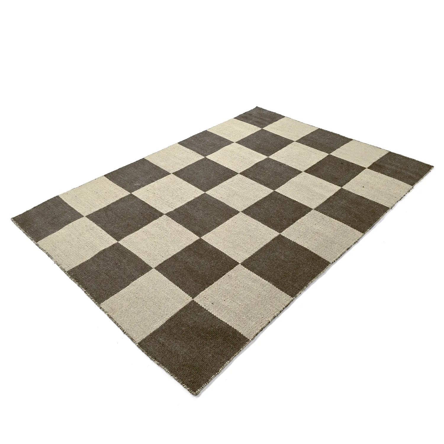 Vlněný koberec - Scacco (černý/beige)