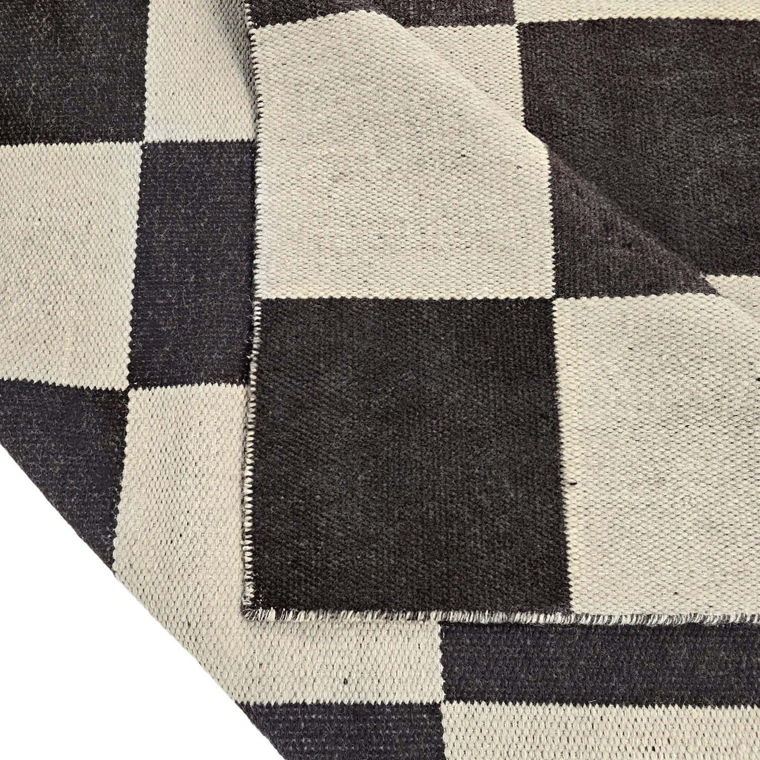 Vlněný koberec - Scacco (černý/beige)