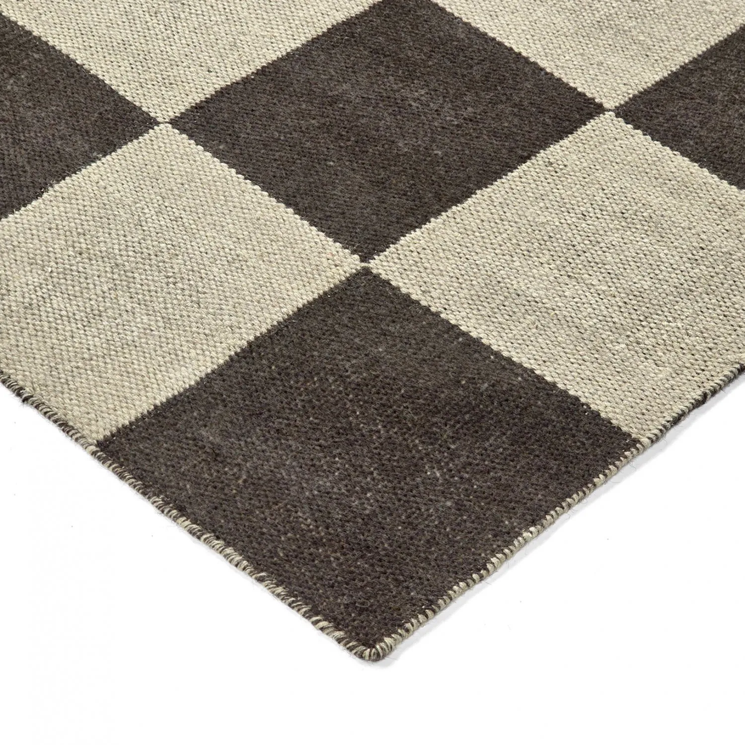 Vlněný koberec - Scacco (černý/beige)