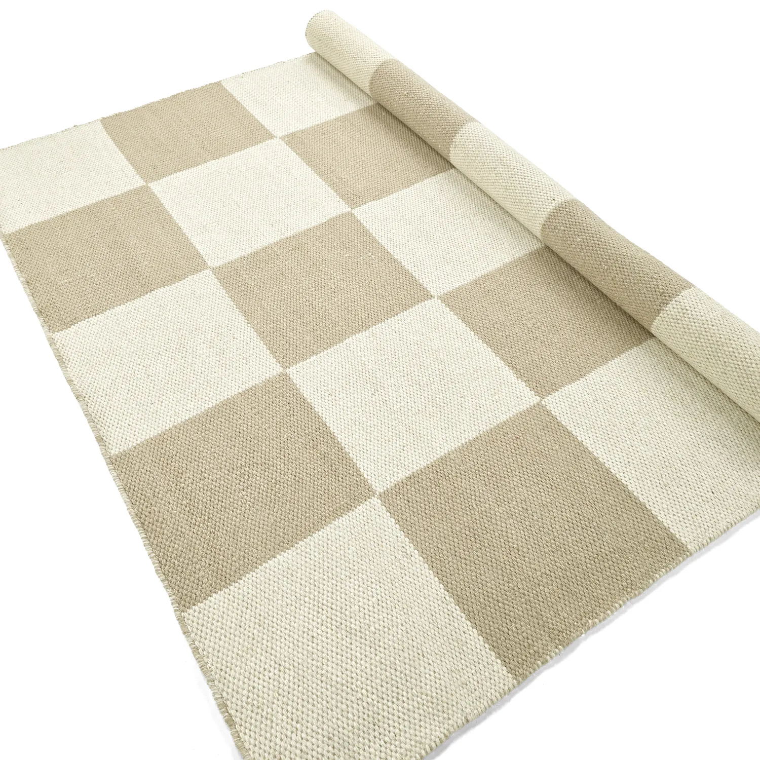 Vlněný koberec - Scacco (bílý/beige)