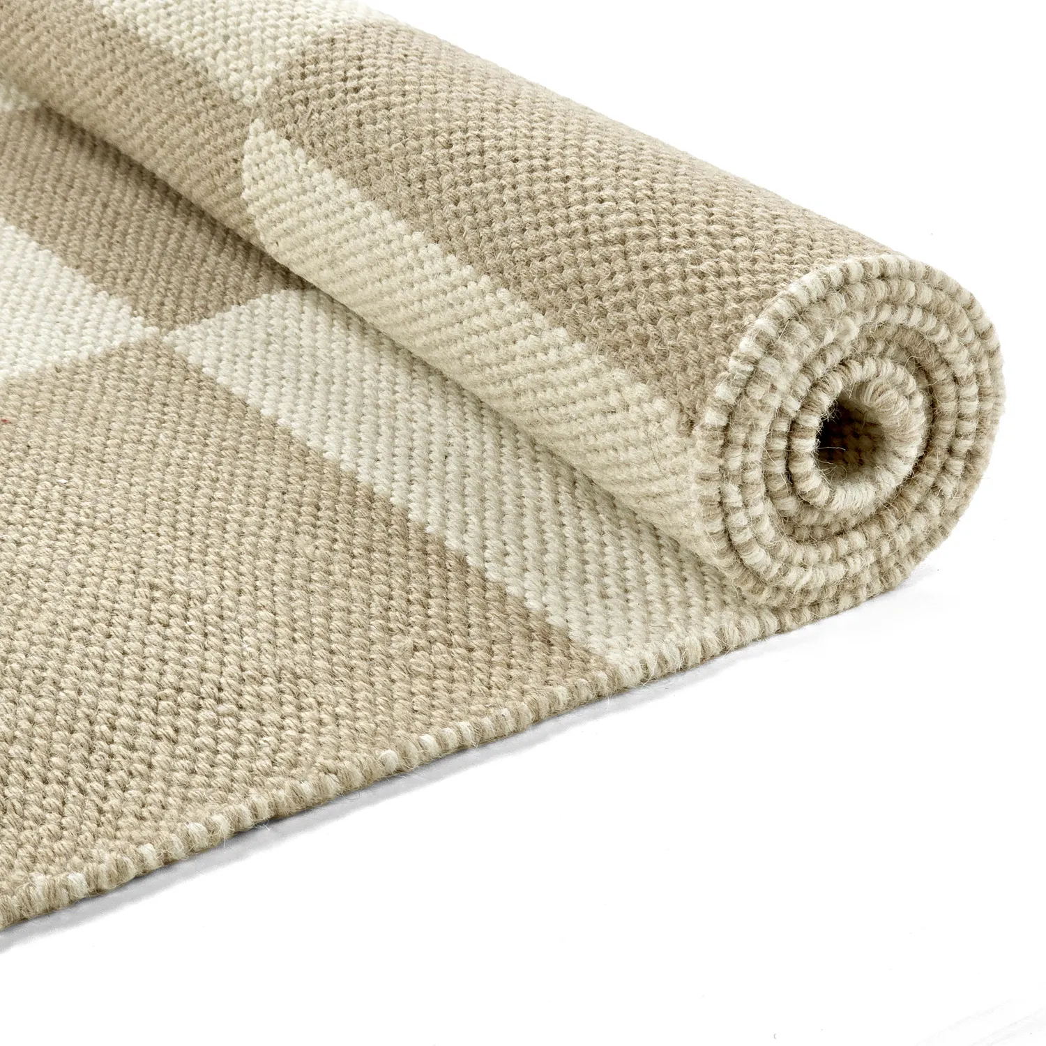 Vlněný koberec - Scacco (bílý/beige)