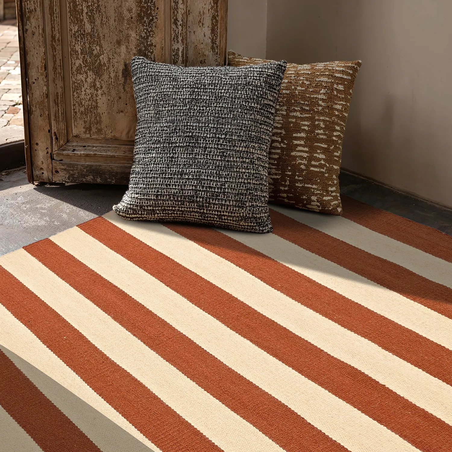 Vlněný koberec - Torquay (skořicová/bílá)