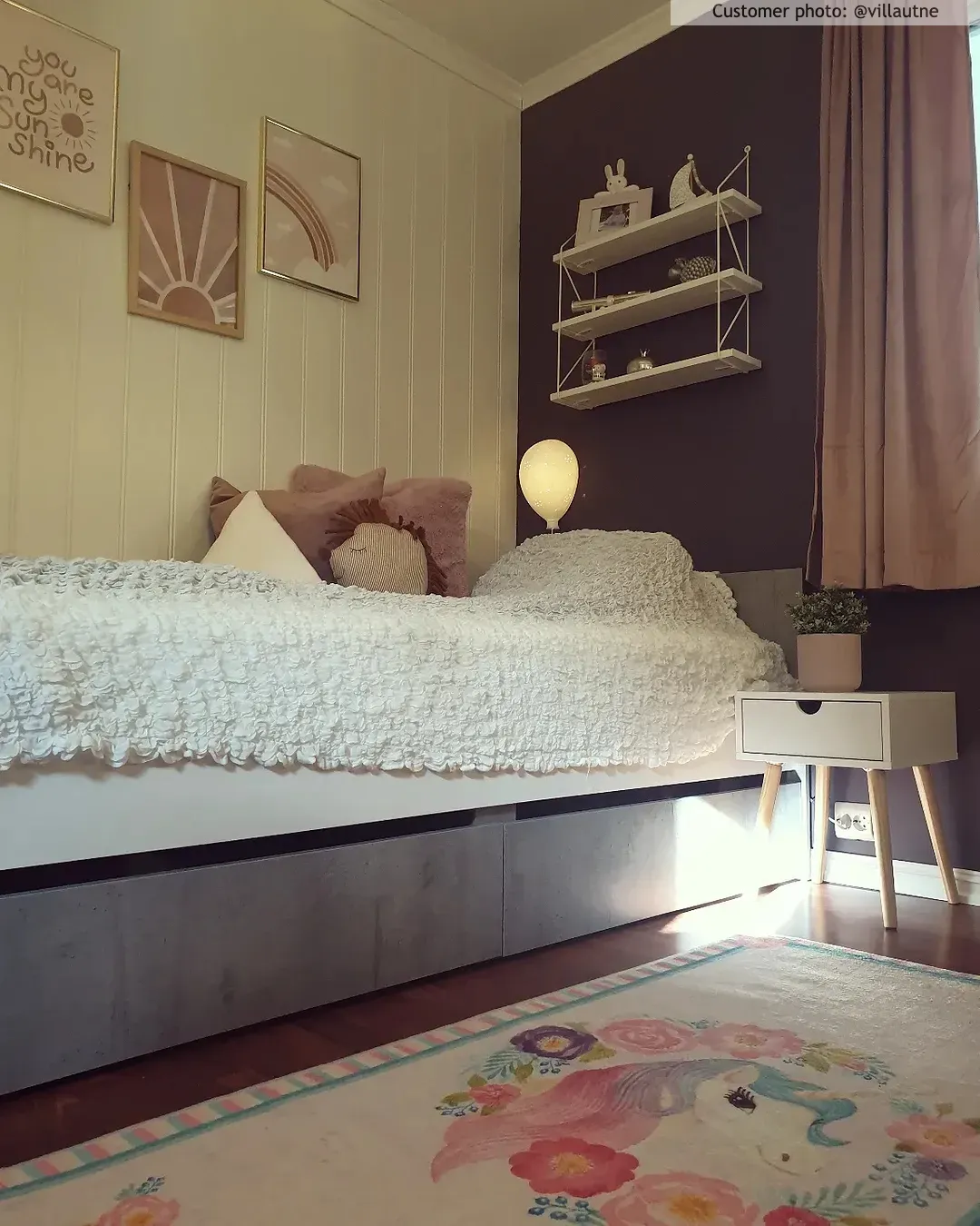 Detský koberec - Unicorn Flowers (ružový)