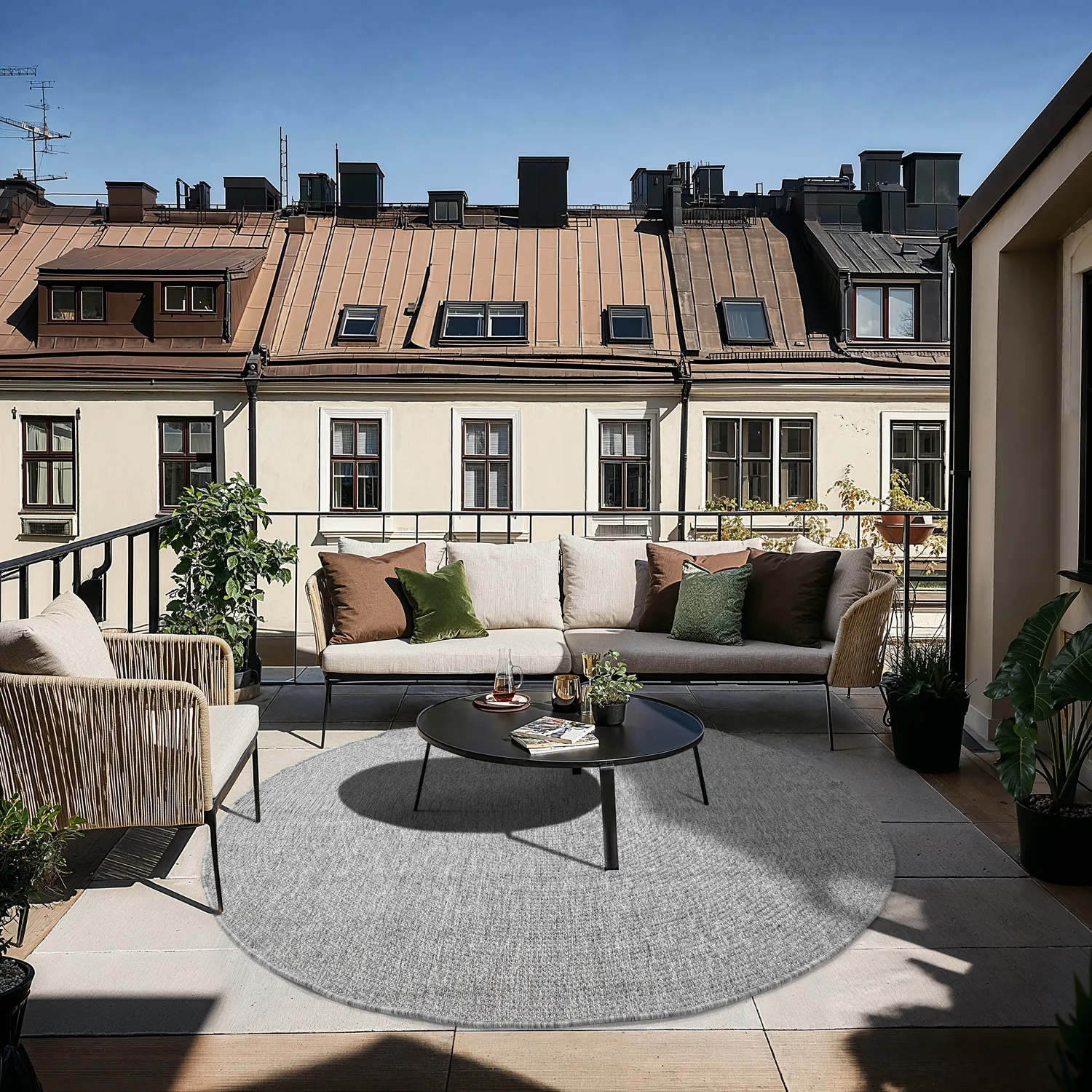 Kruhový koberec - Indoor/Outdoor Arlo (šedý)