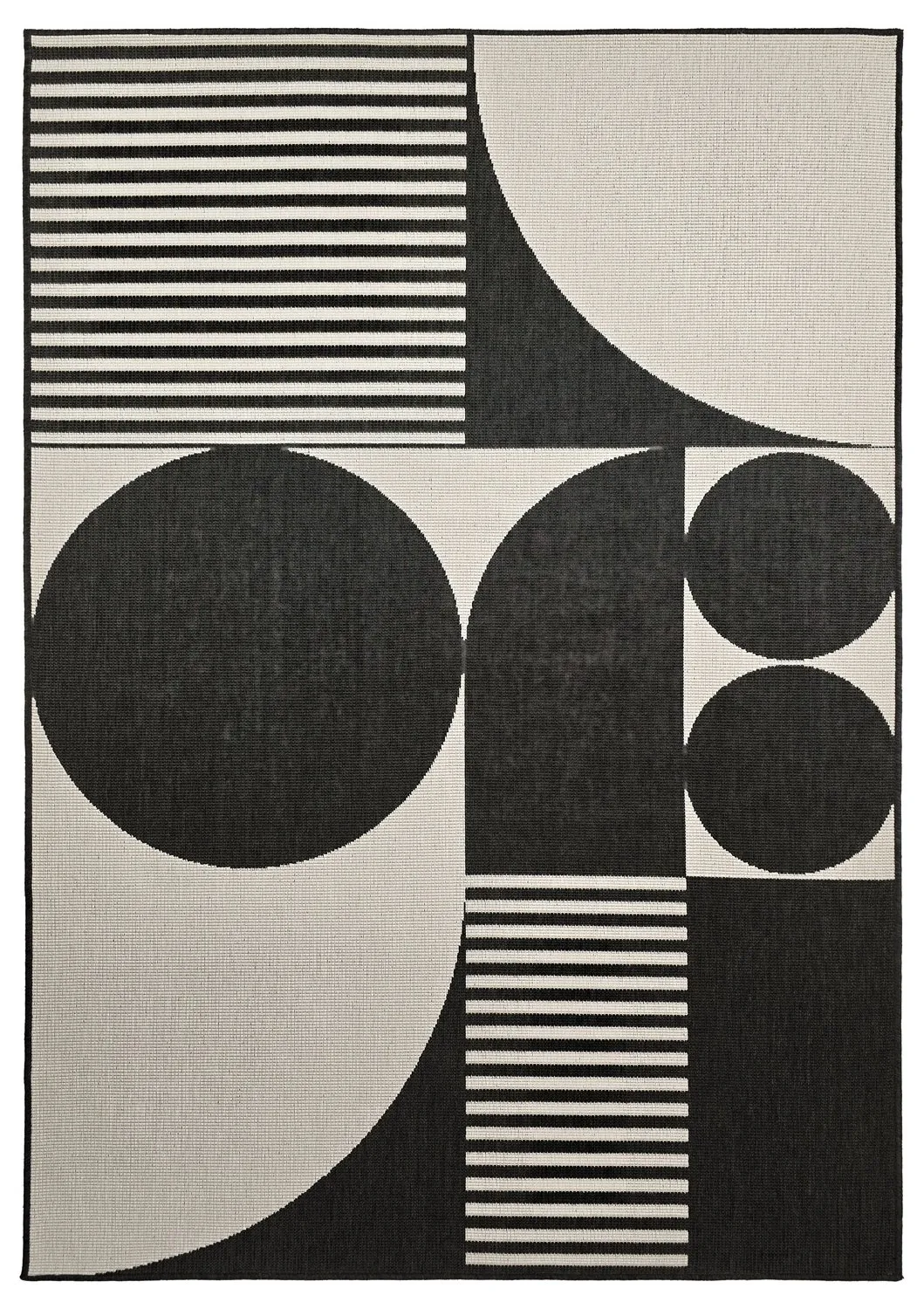 Koberec do interiéru a exteriéru - Aurora (čierna/biela)