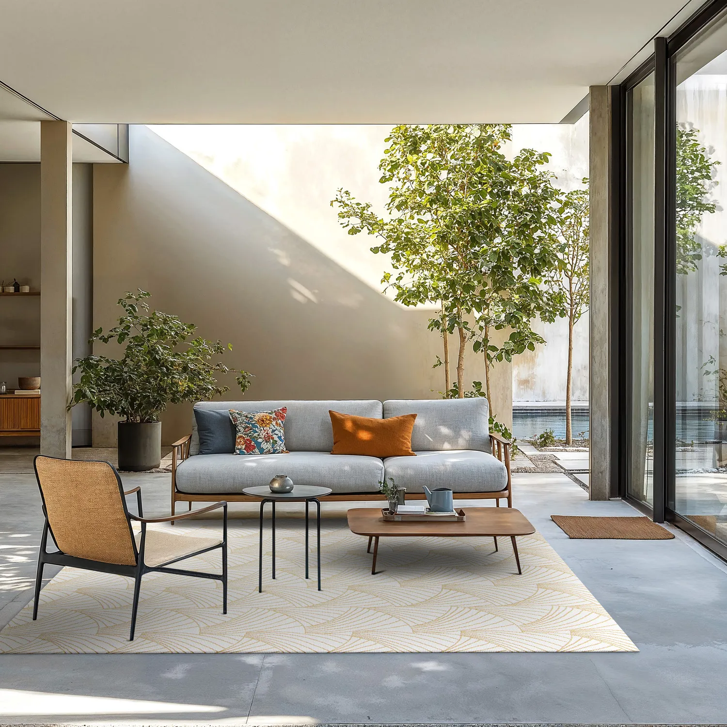 Koberec na interiér a exteriér - Beau (žltý)