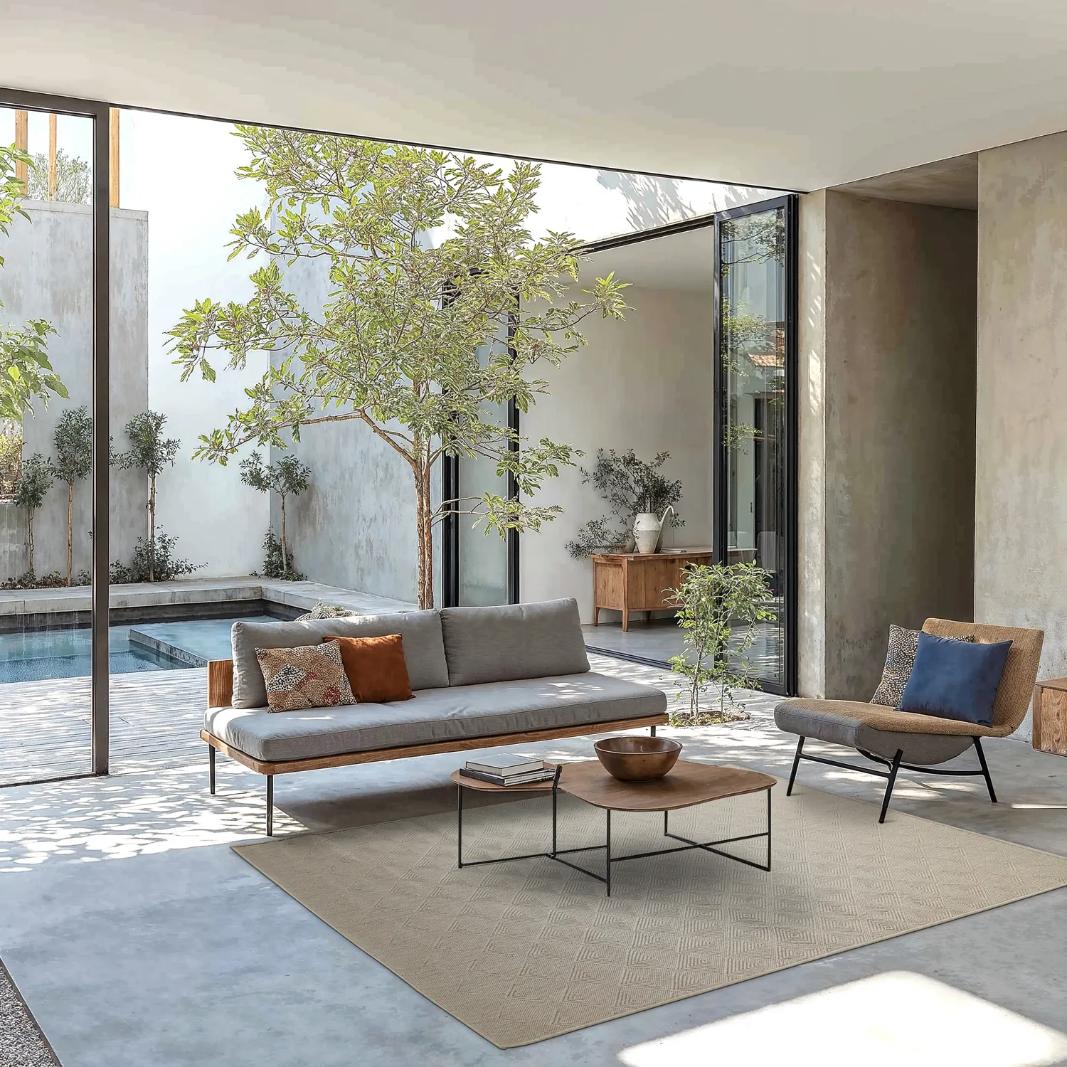 Koberec na vnútorné a vonkajšie použitie - Caldwell (béžový)