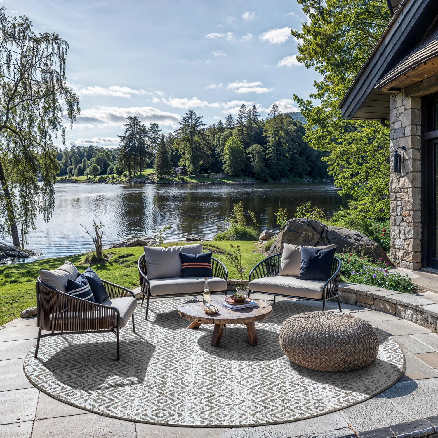 Kruhový koberec - Harstad (hnedý)