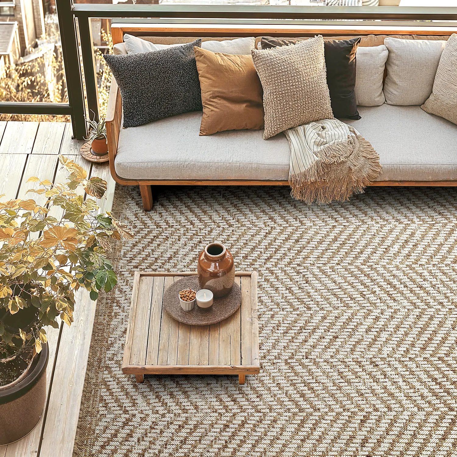 Shaggy Indoor/Outdoor - Donora (hnedá)