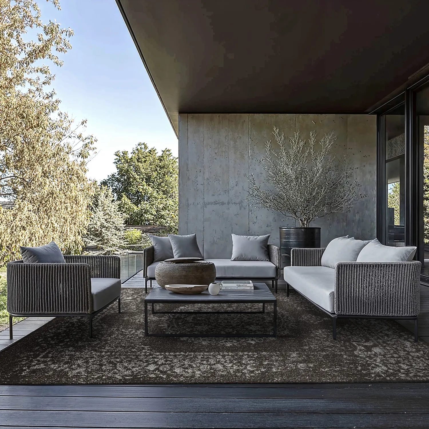 Koberec na interiér a exteriér - Ellstin (čierny)