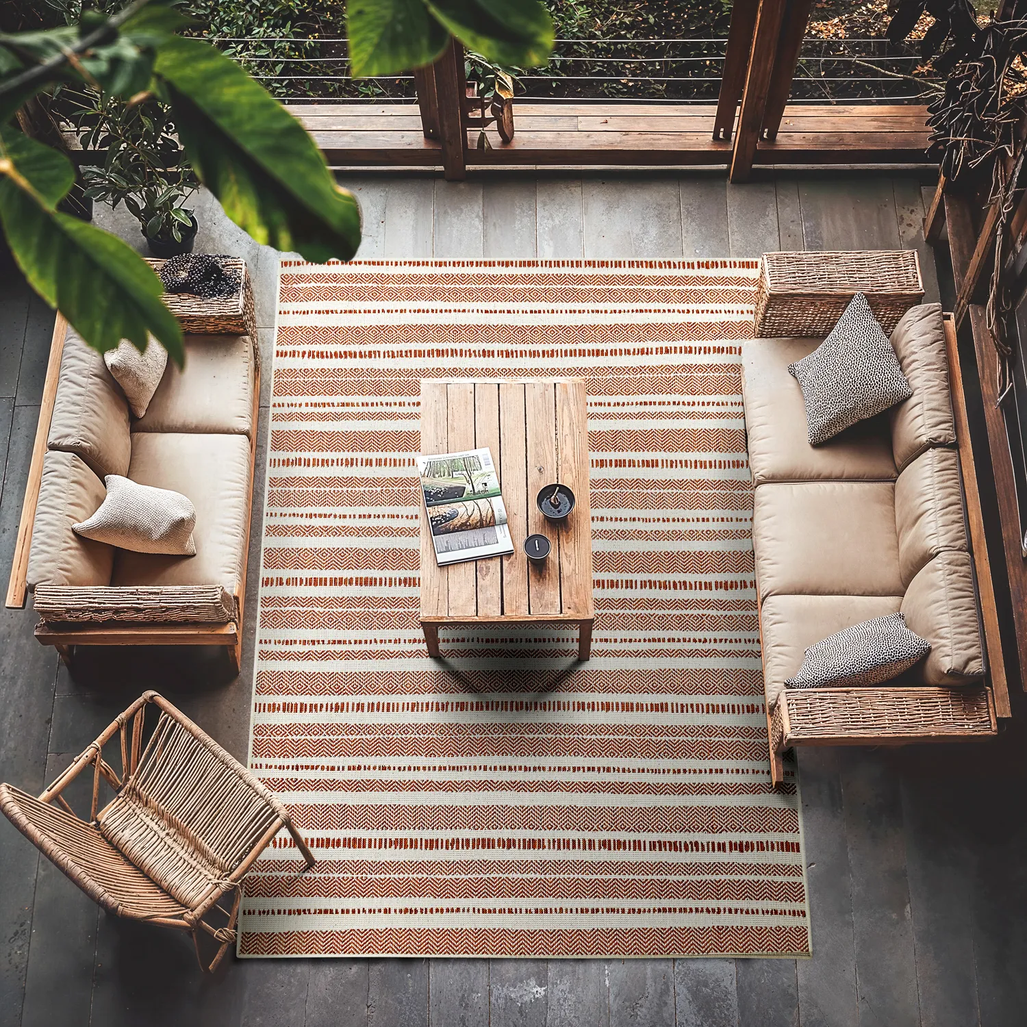 Koberec na interiér a exteriér - Ethan (oranžový)