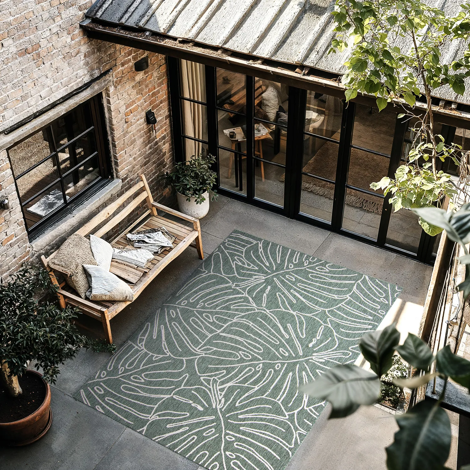 Koberec na vnútorné a vonkajšie použitie - Francis (zelený)